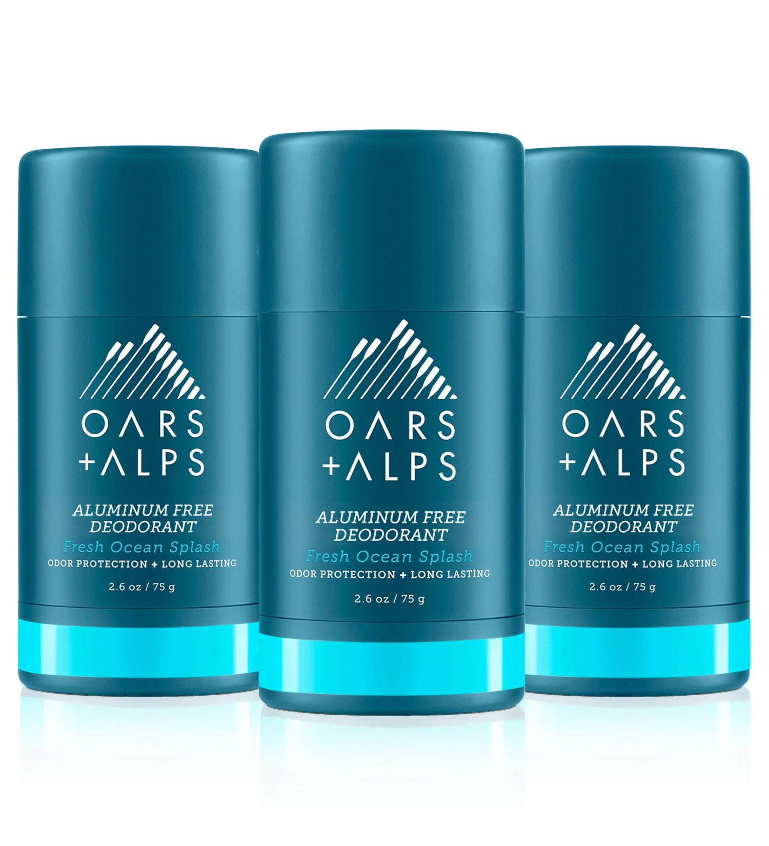 Oars + Alps Aluminum Free Deodorant for Men and Women Dermatologist Tested and Made with Clean Ingredients Fresh Ocean Splash 3 Pack 2.6 Oz Each 3ct - Fresh Ocean Splash 2.6 Ounce (Pack of 3) - Buy Online on GoSupps.com