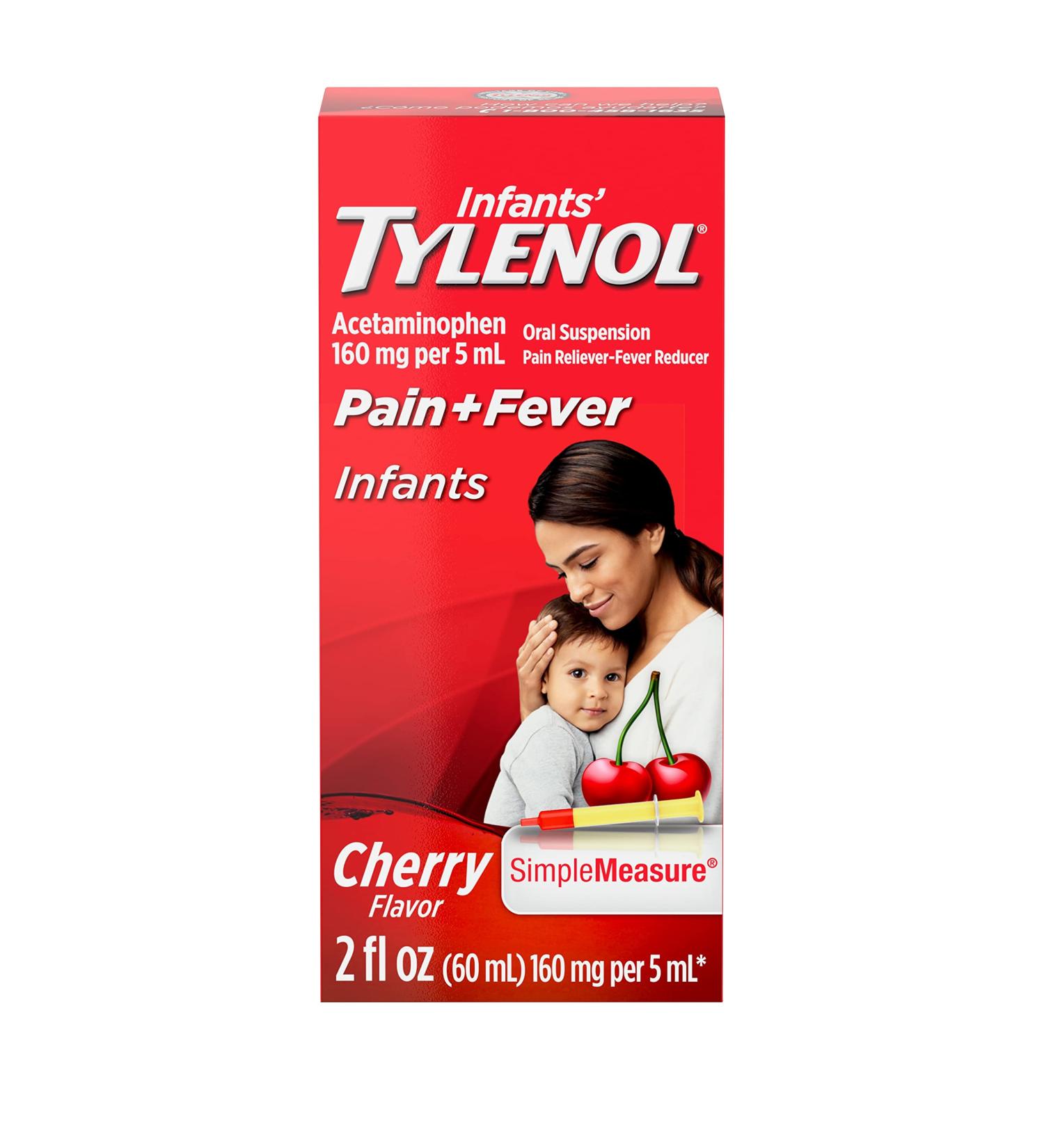 Infants' Tylenol Acetaminophen Liquid Cherry Medicine 2 fl. oz - Buy Online on GoSupps.com