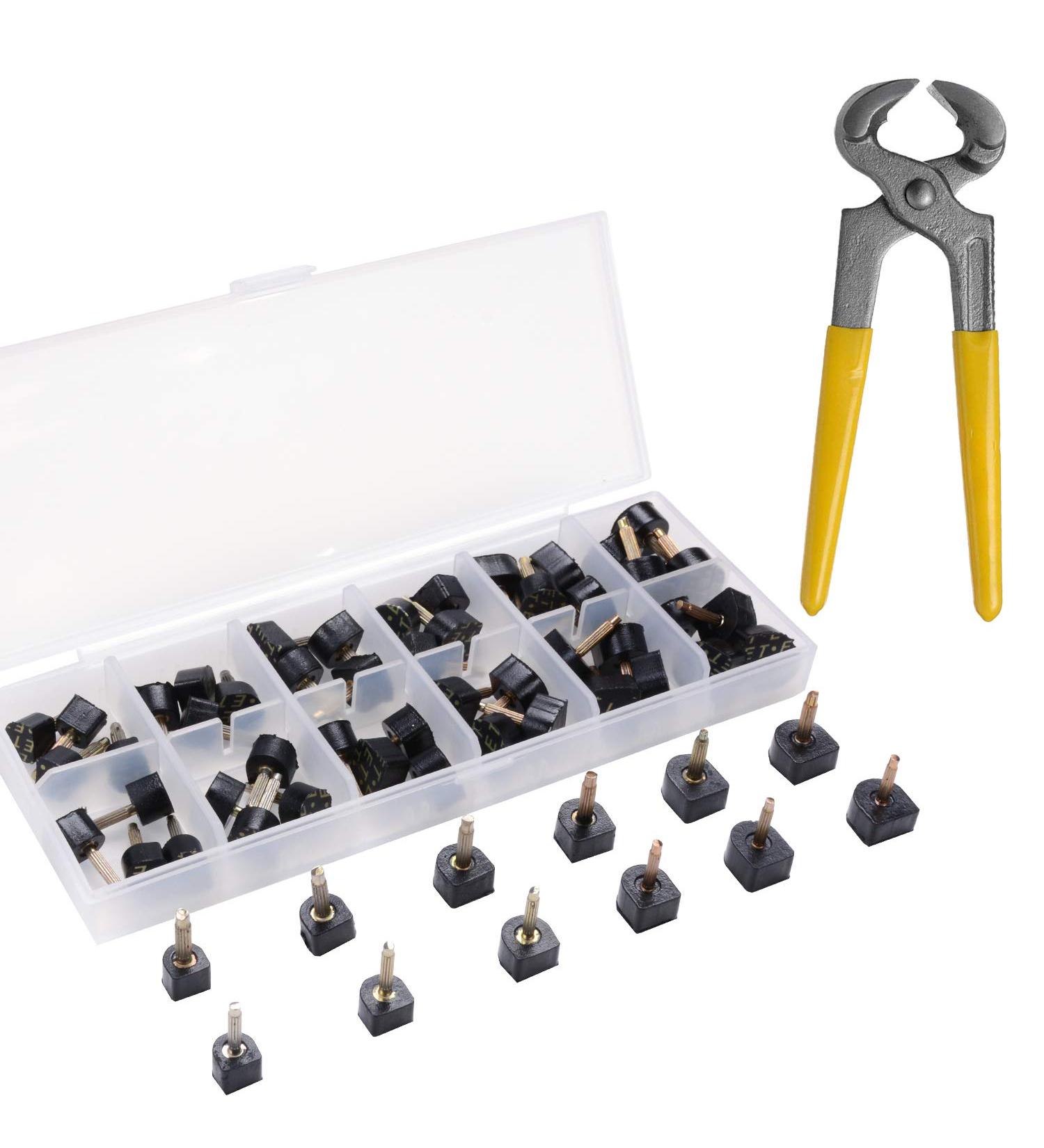 eMingo 24 Pairs High Heels Tips Replacement Caps with Pliers - 6 Inch Stiletto - Black (6 Sizes) - Buy Online on GoSupps.com