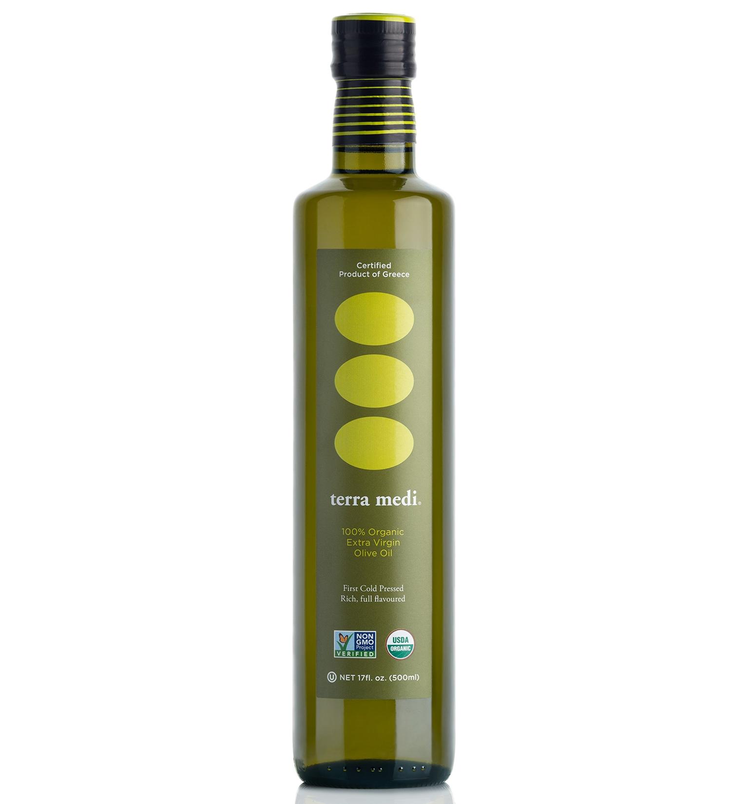 Terra Medi Greek Organic Extra Virgin Olive Oil - 17 Oz | Premium Quality & Flavor - Buy Online on GoSupps.com
