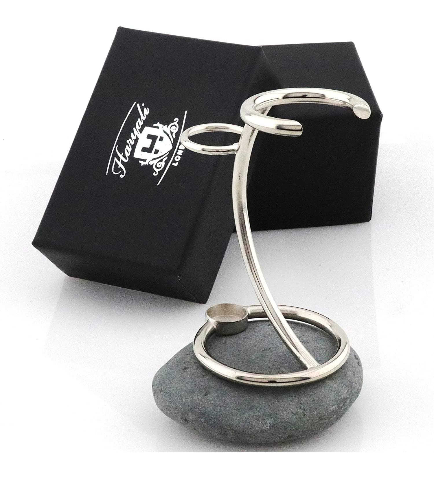 Premium Men's Shaving Brush & Razor Holder - Stainless Steel Chrome Finish | International Shipping Available - Buy Online on GoSupps.com