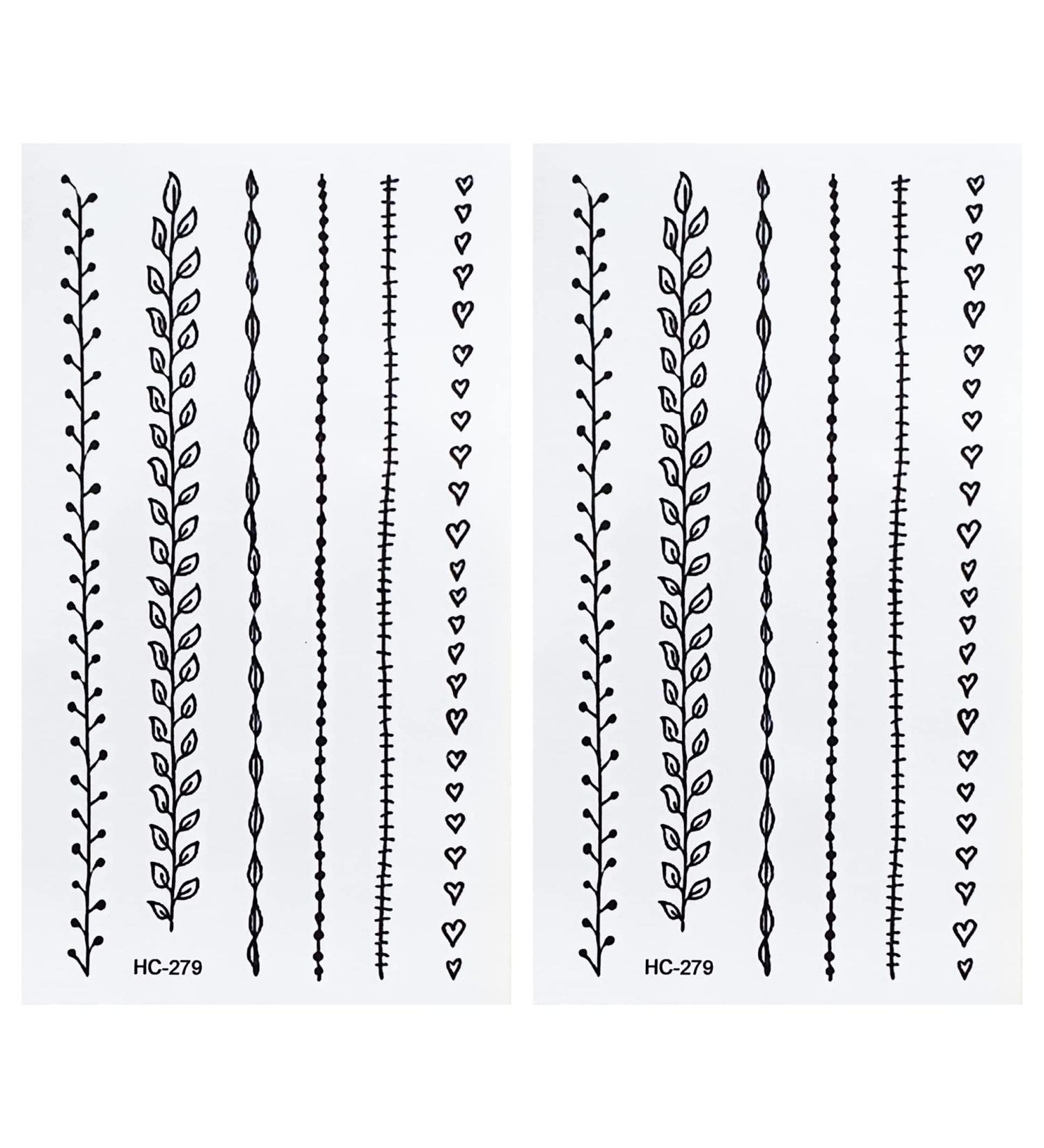 Mini Tattoos 2 Sheets Beautiful Flower Vine Cartoon Temporary Stickers | Vintage Old School Body Art for Kids & Adults - Buy Online on GoSupps.com