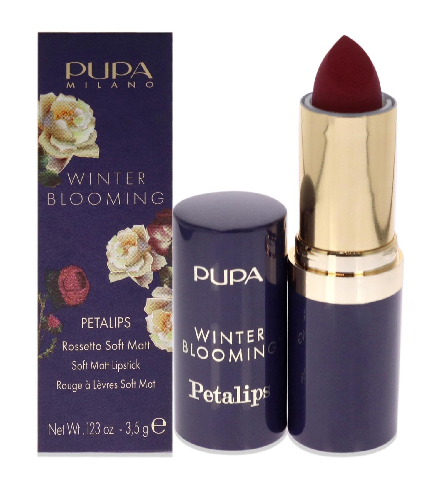 PUPA Milano Winter Blooming Petalips Lipstick 018 Ruby Rose - Lightweight Matte Finish Delicately Scented - International Shipping Available - Buy Online on GoSupps.com