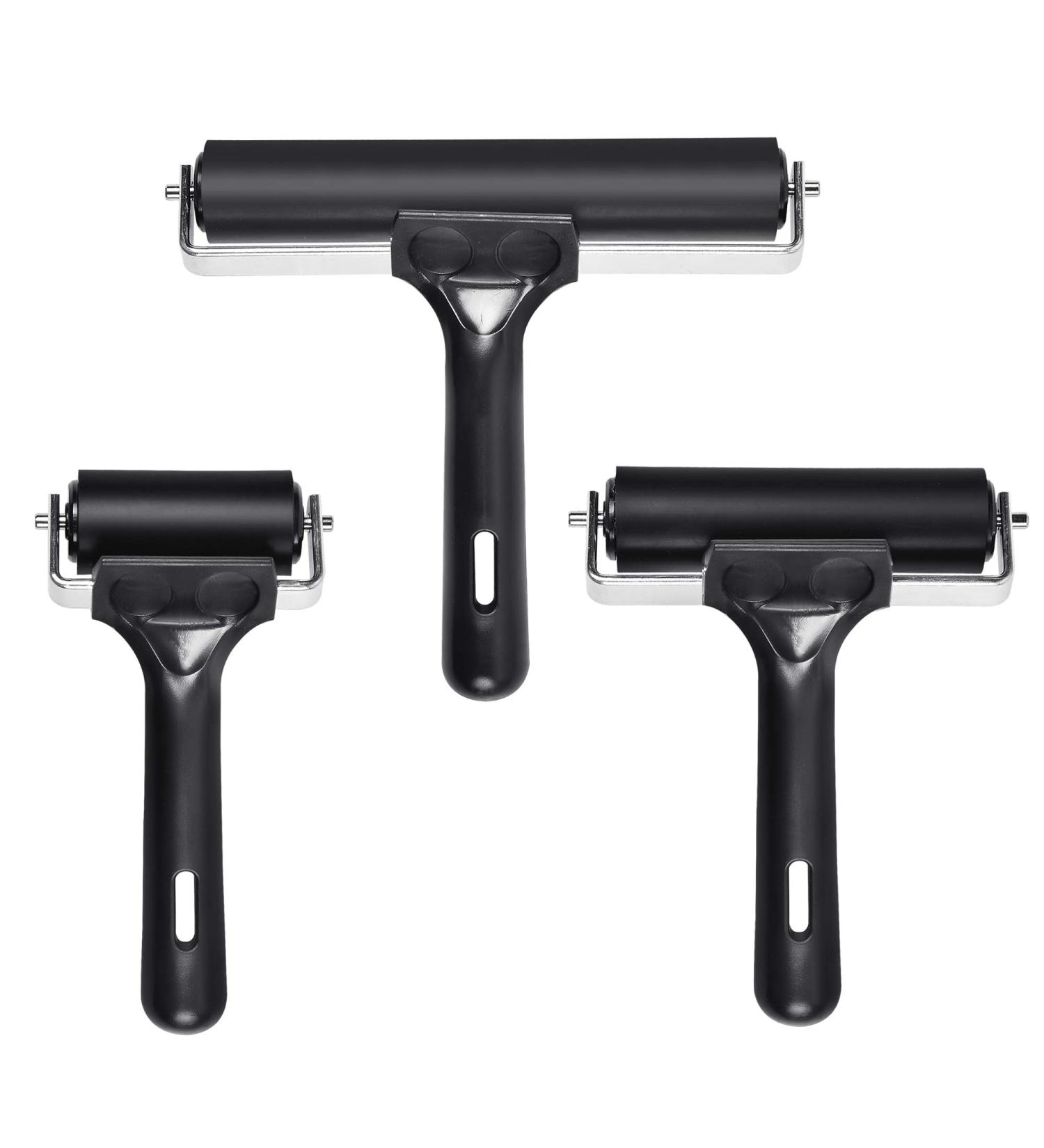 3 PCS Printmaking Brayers - Rubber Roller Paint Brayer Set for Art & Construction Tools - Anti Skid Tape Print - Ink Applicator for Oil Painting & Stamping - 2.1in, 5.7in, 3.6in - Buy Online on GoSupps.com