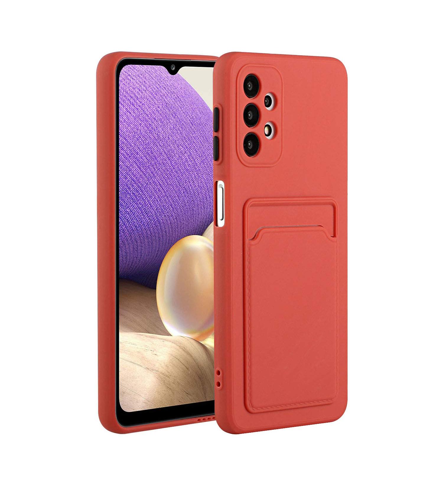 Buy Tivenfezk Nadoli Silicone Case for Samsung Galaxy A33 5G | Ultra-Thin Shockproof Wallet TPU Cover with Credit Card Holder - Plum - Buy Online on GoSupps.com