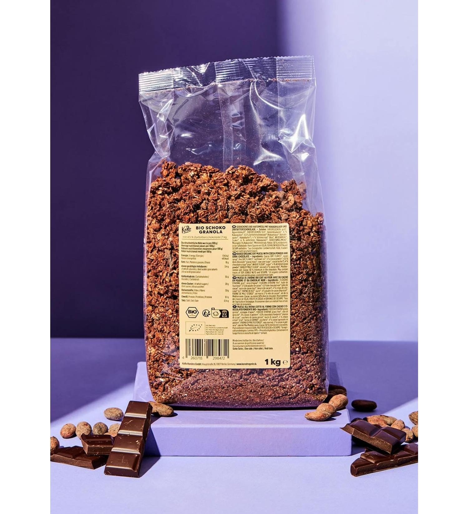 KoRo - Organic chocolate granola 1 kg - Buy Online on GoSupps.com