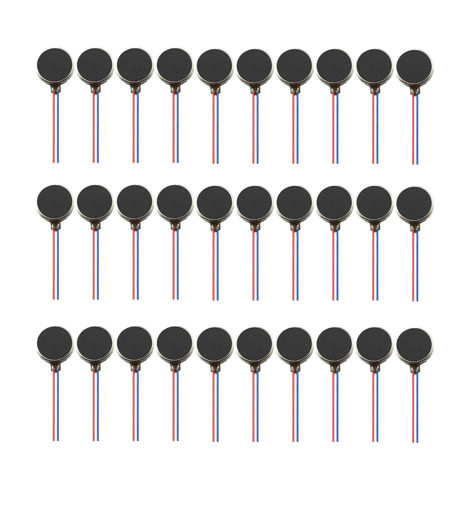 AEDIKO 30pcs Mini Vibration Motors DC 3V Self Adhesive 10 x 2.7mm - 12000rpm Flat Coin-Button Motors for Mobile Cell Phone Tablet - Buy Online on GoSupps.com
