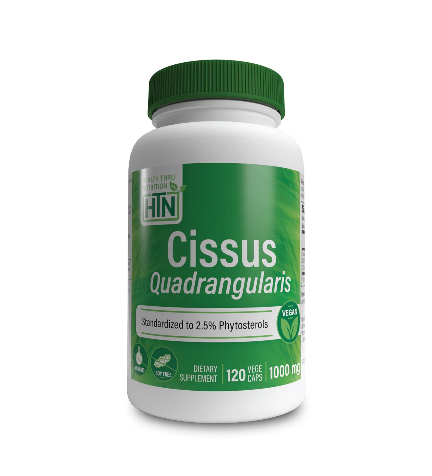 Health Thru Nutrition Cissus Quadrangularis 1000mg | Standardized 2.5% Phytosterols | Vegan, Non-GMO, Soy Free | 120 Capsules - Buy Online on GoSupps.com