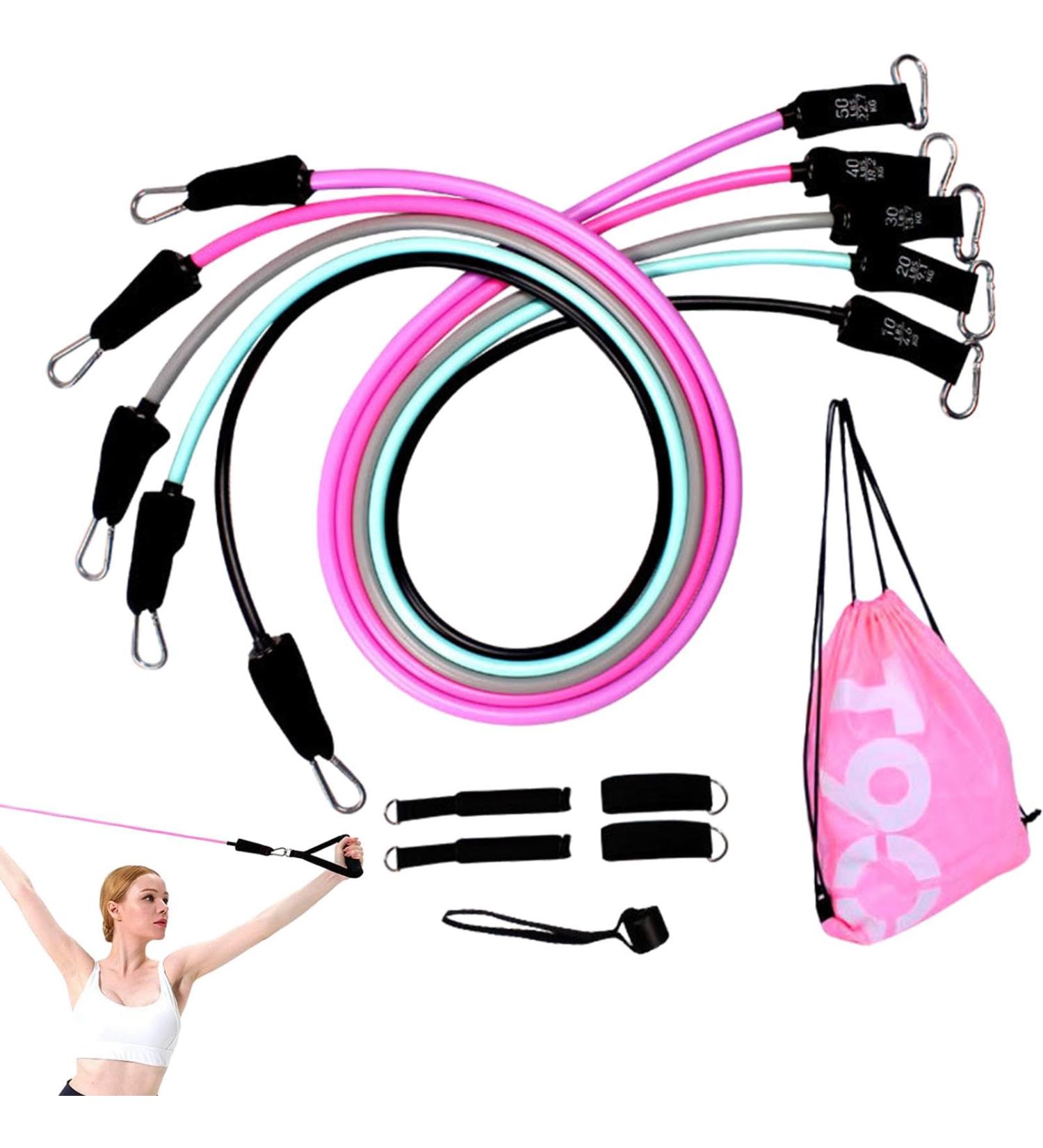 Shakven Workout Bands Resistance Stretch Elastic Band 11X/Set - Pull up Assist Bands Resistance Exercise Rope - Portable Multifunctional Workout Bands for Home Workout - Buy Online on GoSupps.com