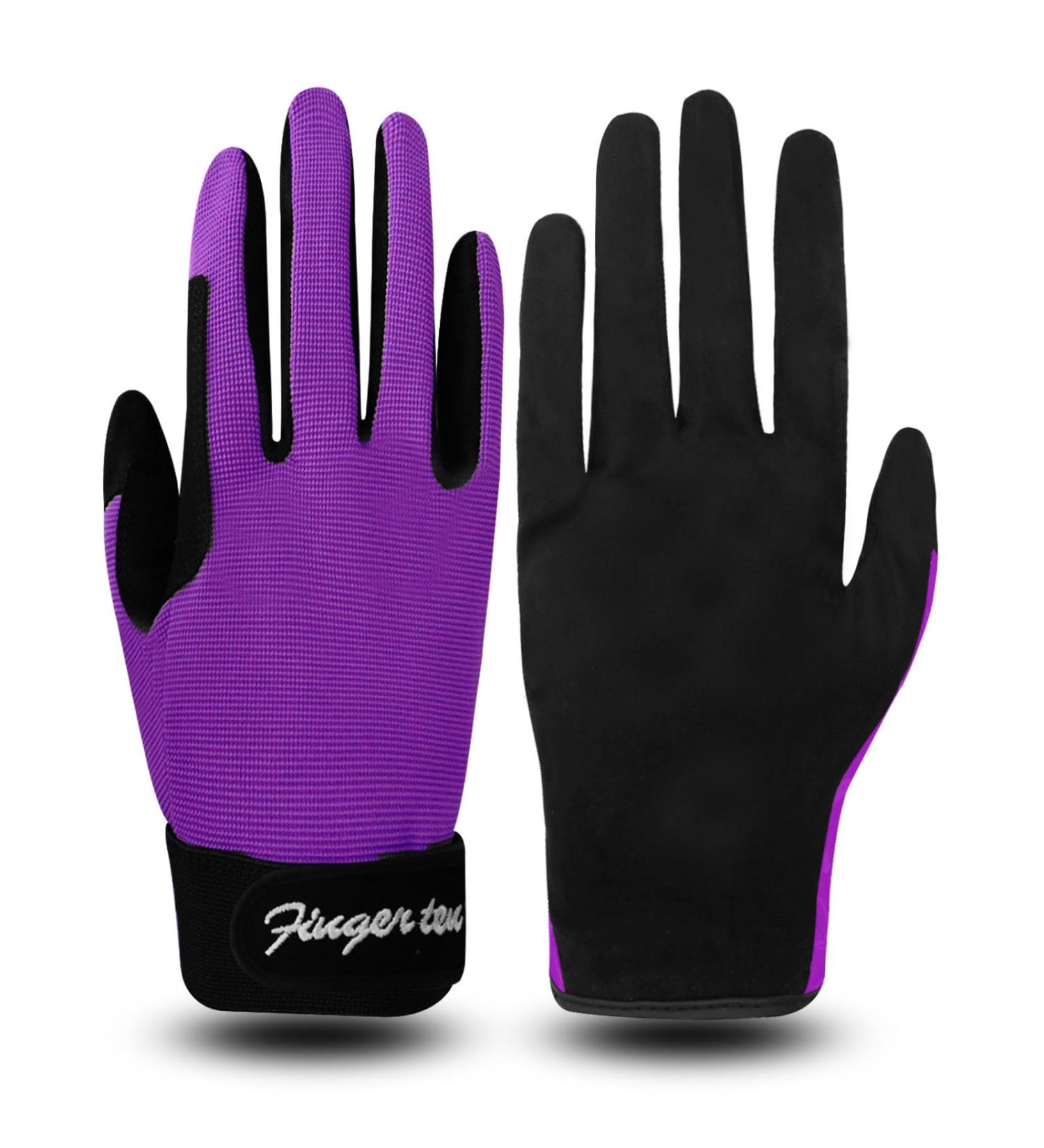 Finger Ten Kids Riding Gloves - Cycling Gloves for Children 5-13 Years - Boys & Girls Tab Bike Gloves in Fuchsia - Buy Online on GoSupps.com