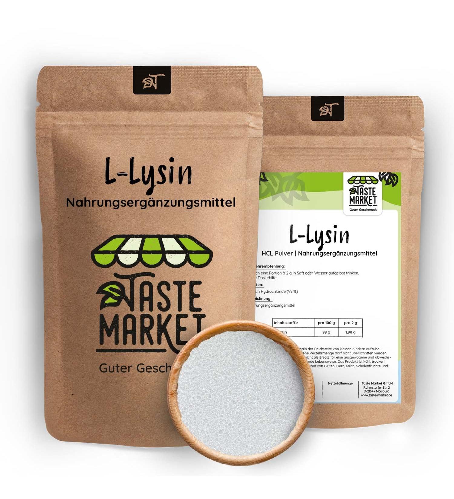 100g L-Lysine HCL Powder | 99% Pure Vegan Essential Amino Acid Supplement | No Additives | International Shipping - Buy Online on GoSupps.com