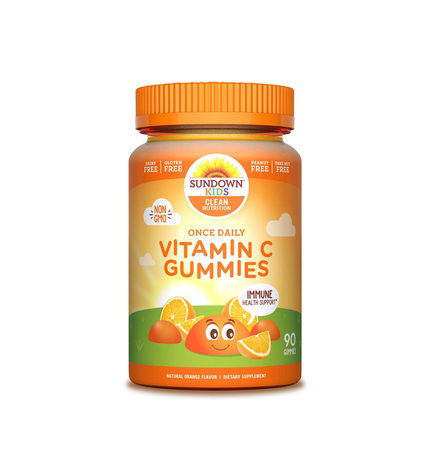 Sundown Naturals Kids Vitamin C Gummies - 90 Natural Orange Gummies for Immune Support - Buy Online on GoSupps.com