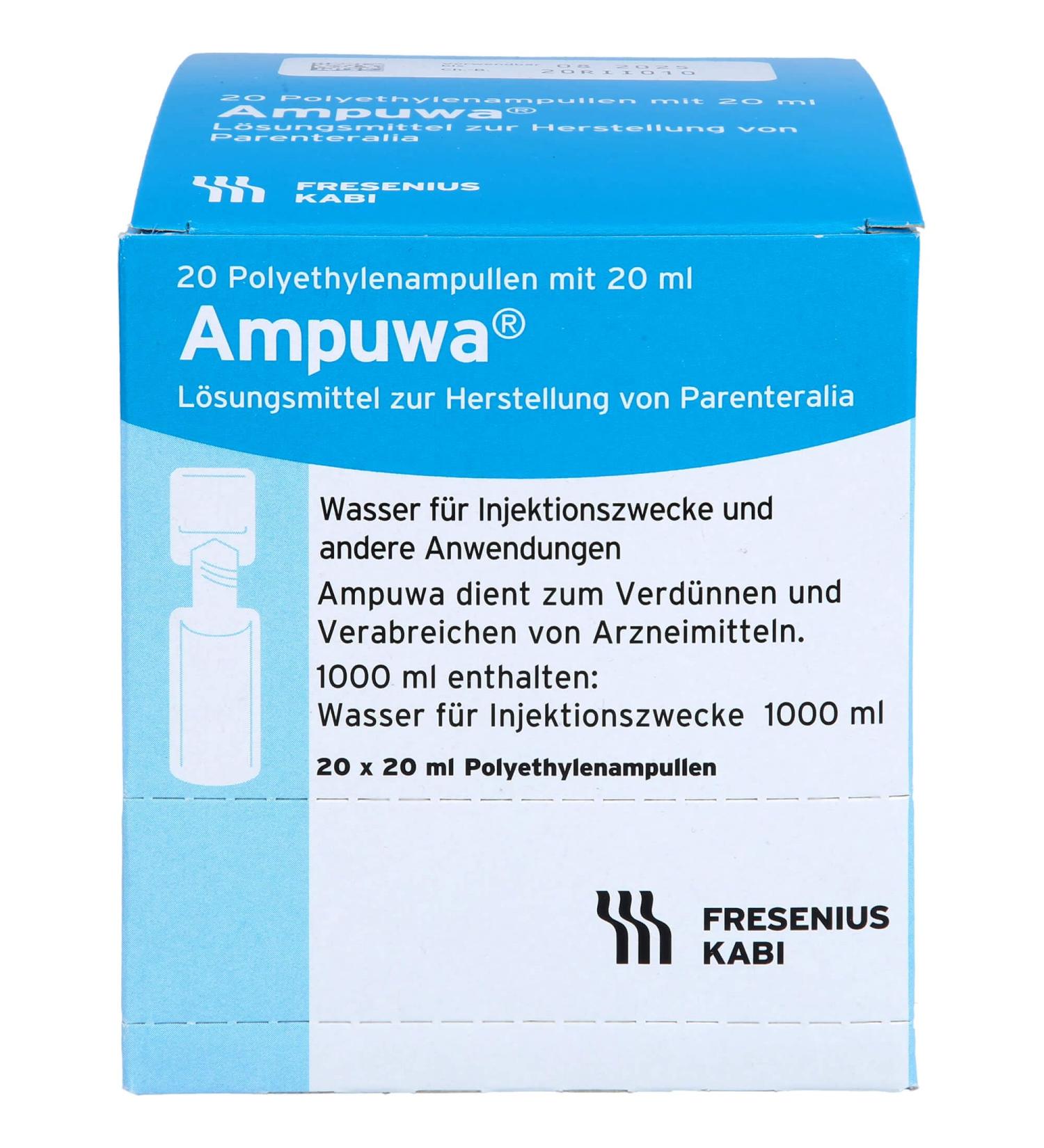 Ampuwa Water for Injection 400 ml - Premium Polyethylene Ampoules for International Shipping - Buy Online on GoSupps.com