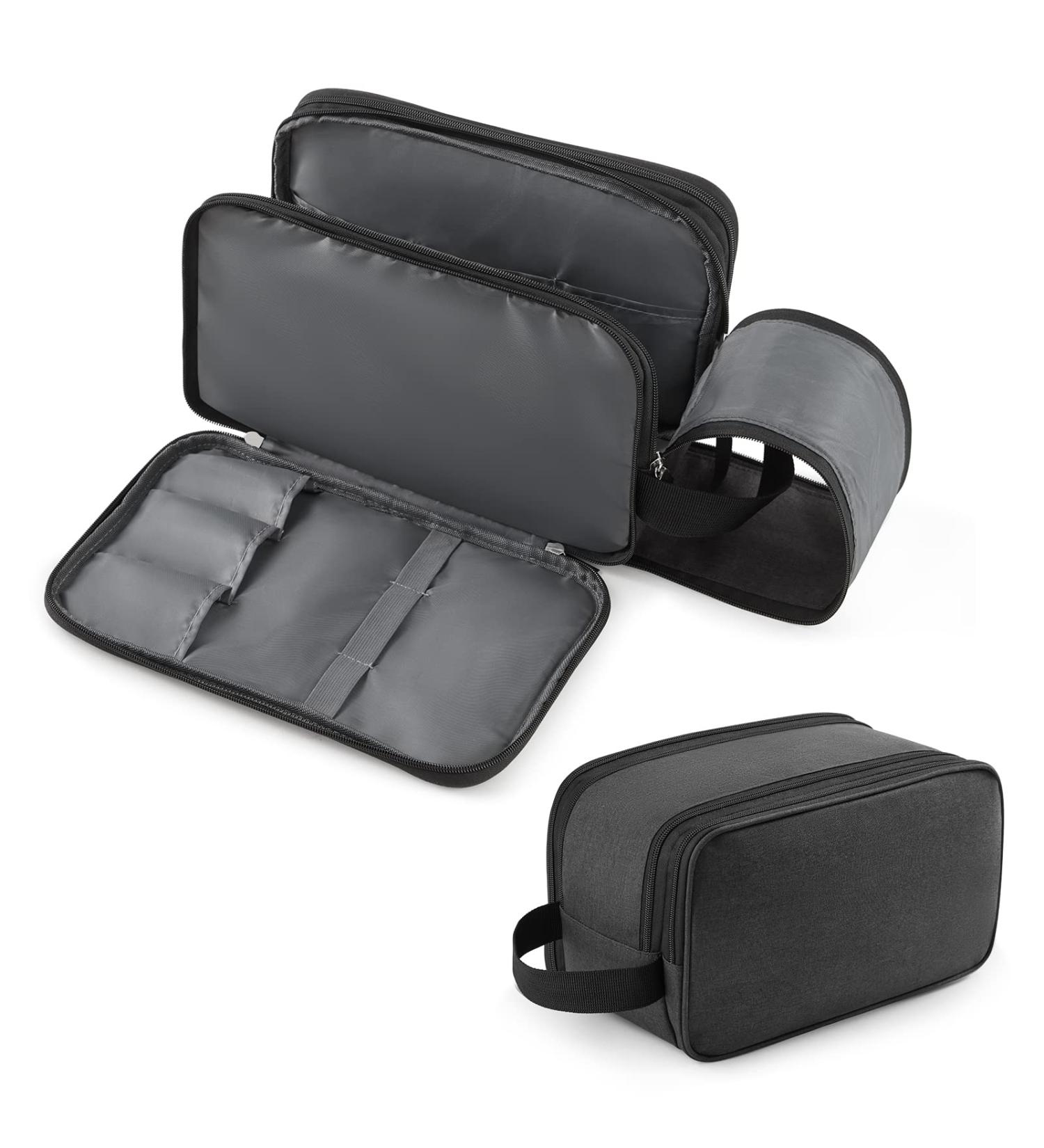 Lifewit Large Black Toiletry Bag for Men | Double Zipper Travel Shaving Dopp Kit | Water-Resistant Organizer for Toiletries and Accessories - Buy Online on GoSupps.com