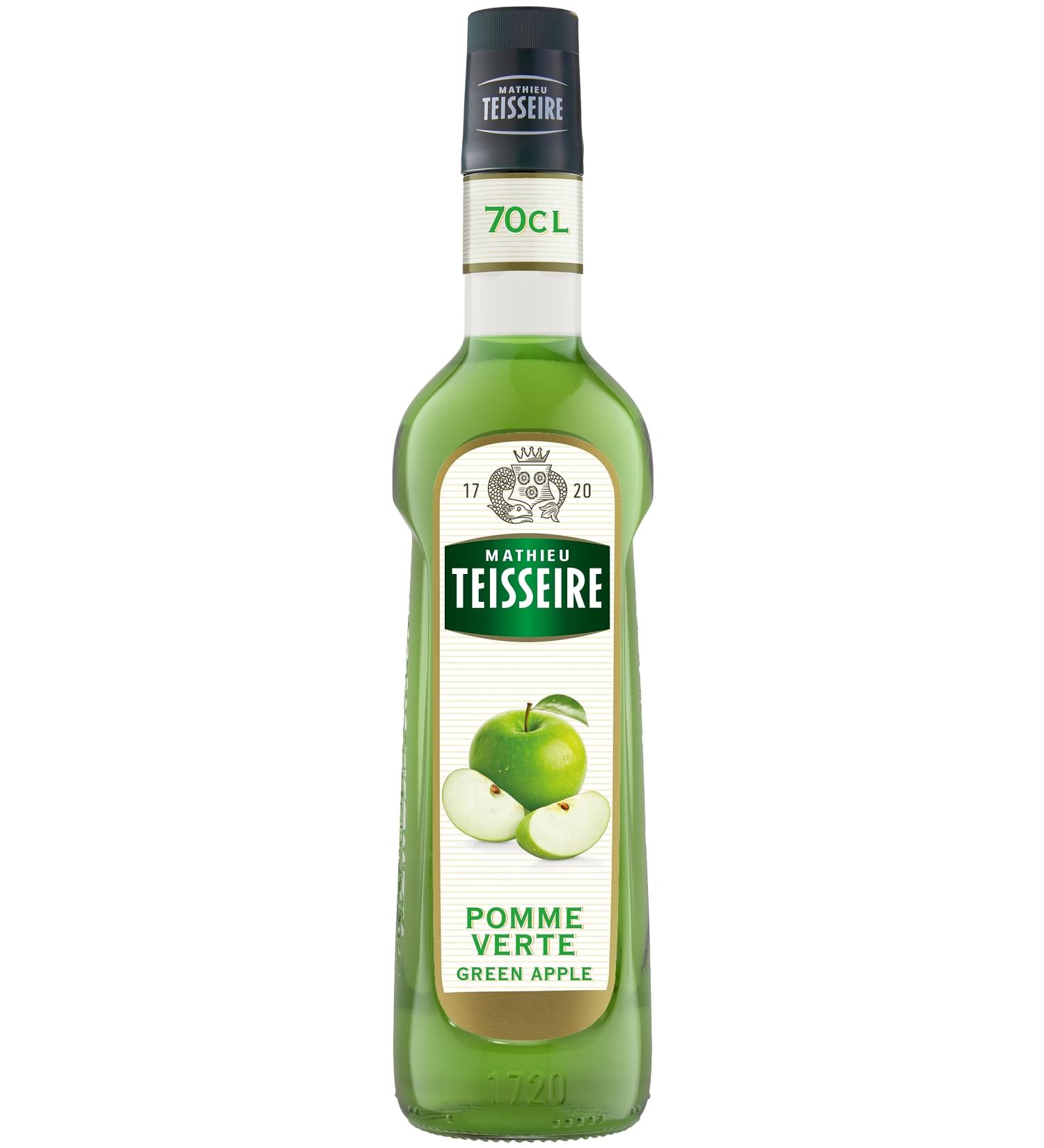 Mathieu Teisseire Green Apple Syrup for drinks sodas teas lemonades cocktails mocktails 70cl bottle - Buy Online on GoSupps.com