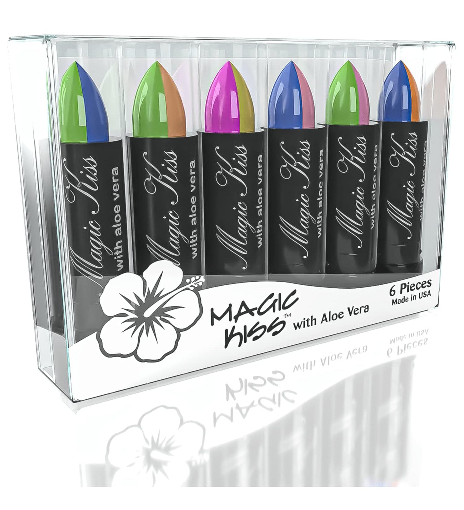 Magic Kiss Color Changing Matte Lipstick Set - Long Lasting Nutritious Lips Moisturizer - Made in USA - Pack of 6 Split Colors - Buy Online on GoSupps.com