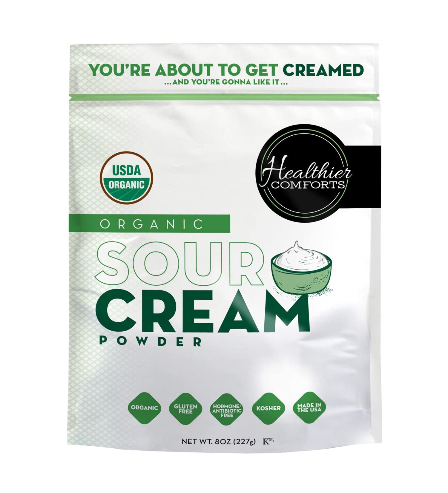 Organic Sour Cream Powder - USDA Certified, Kosher, Non-GMO, Gluten Free | Made In USA (8oz) - Buy Online on GoSupps.com