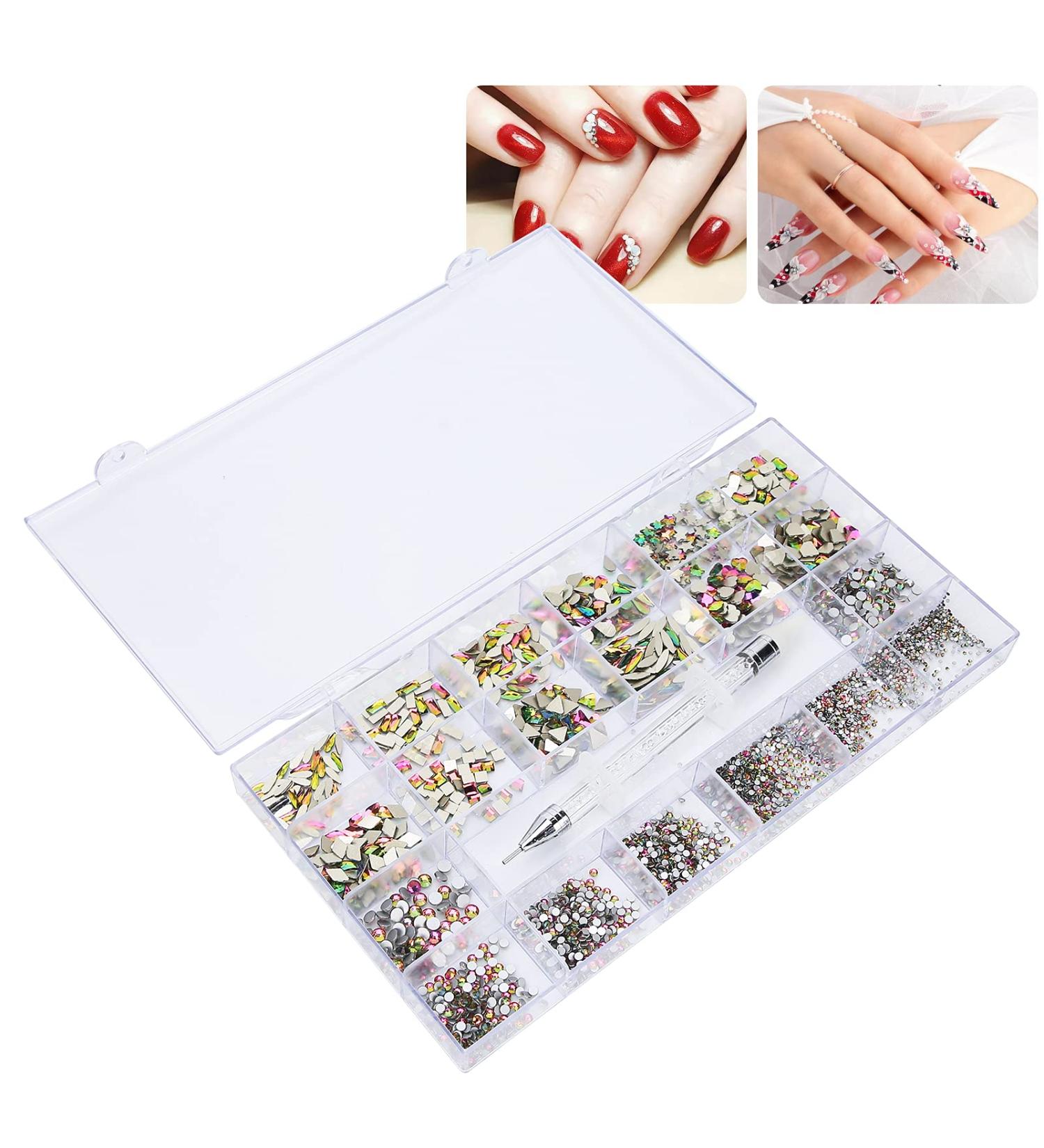 Nail Art Rhinestones Decorations Nail Stones Colorful Nail Rhinestones Nail Beautymisc Decoration With Box For Stickers & Decals For Nail Art Decorations - Buy Online on GoSupps.com