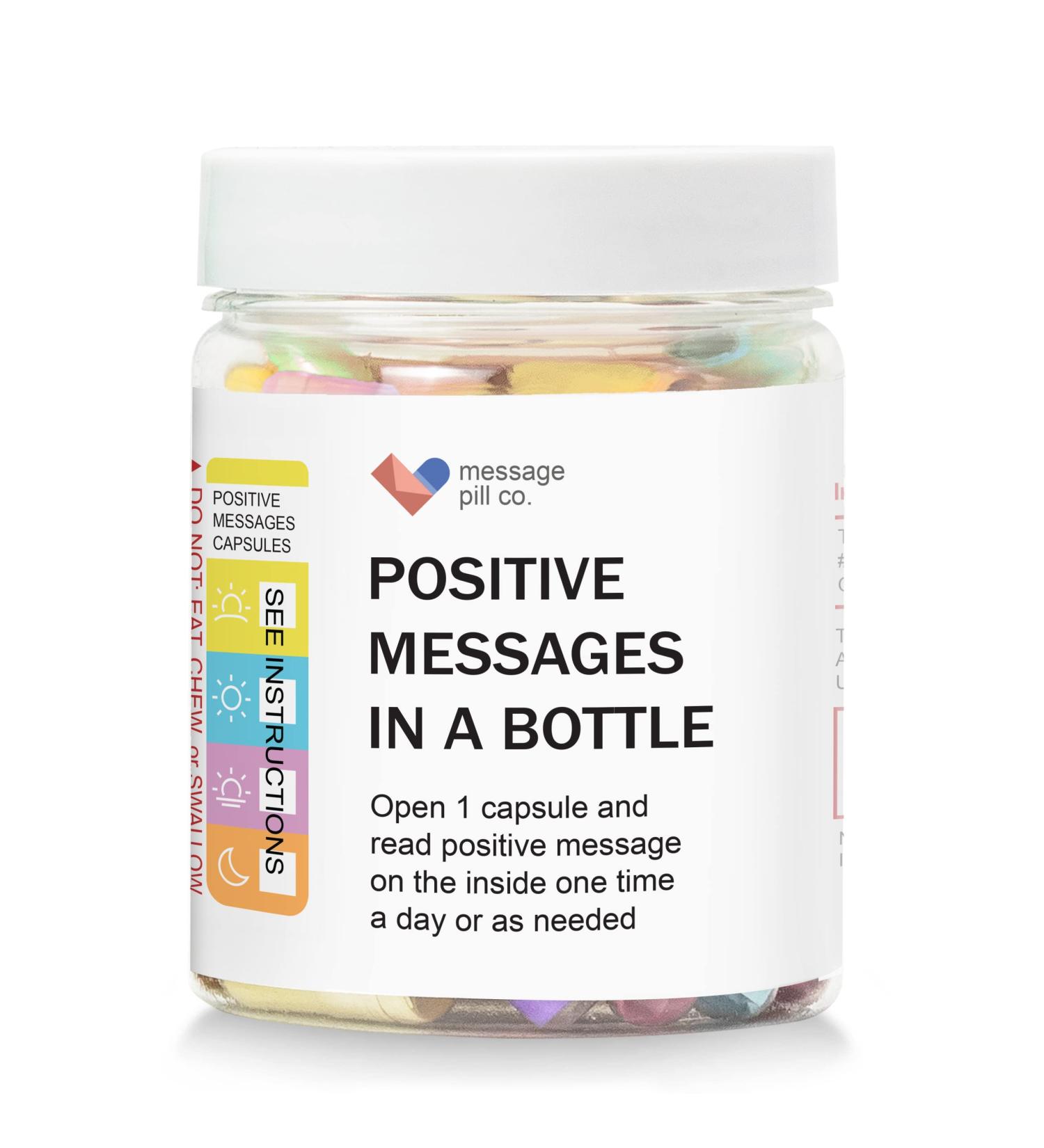 Message Pill Co. Self Care Kit - 50 Positive Affirmations for Stress Relief & Wellness | Get Well Soon Gifts for Women and Men | Daily Messages for Meditation and Relaxation - Buy Online on GoSupps.com