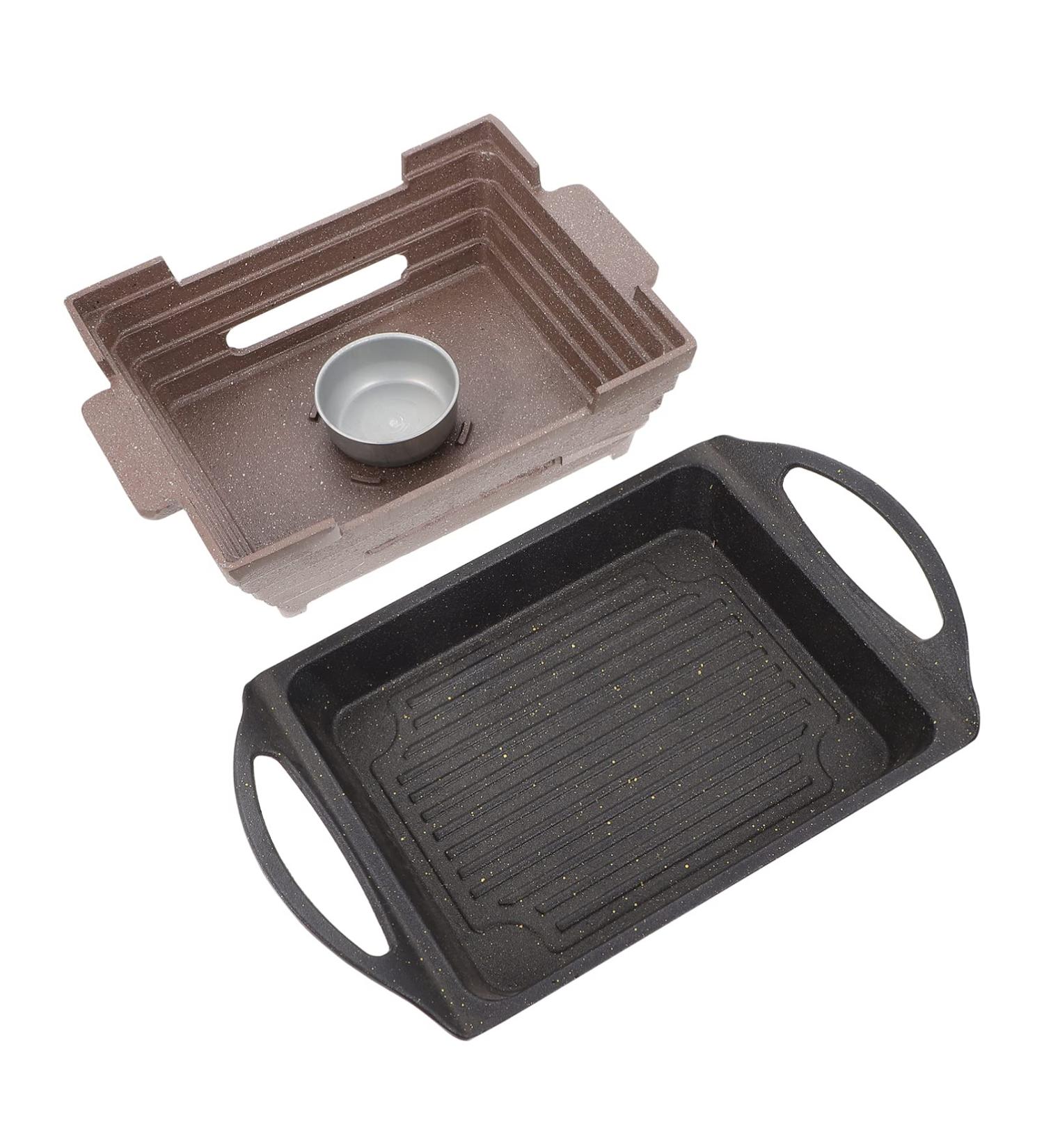 Yalych Aluminium Nonstick Griddle Stove Top Square Grill Pan Grill Plate for Induction Stove Top Cast Iron Skillet Griddle Pan with Double Sided Griddle for Indoor Outdoor Frying pan Assorted - Buy Online on GoSupps.com