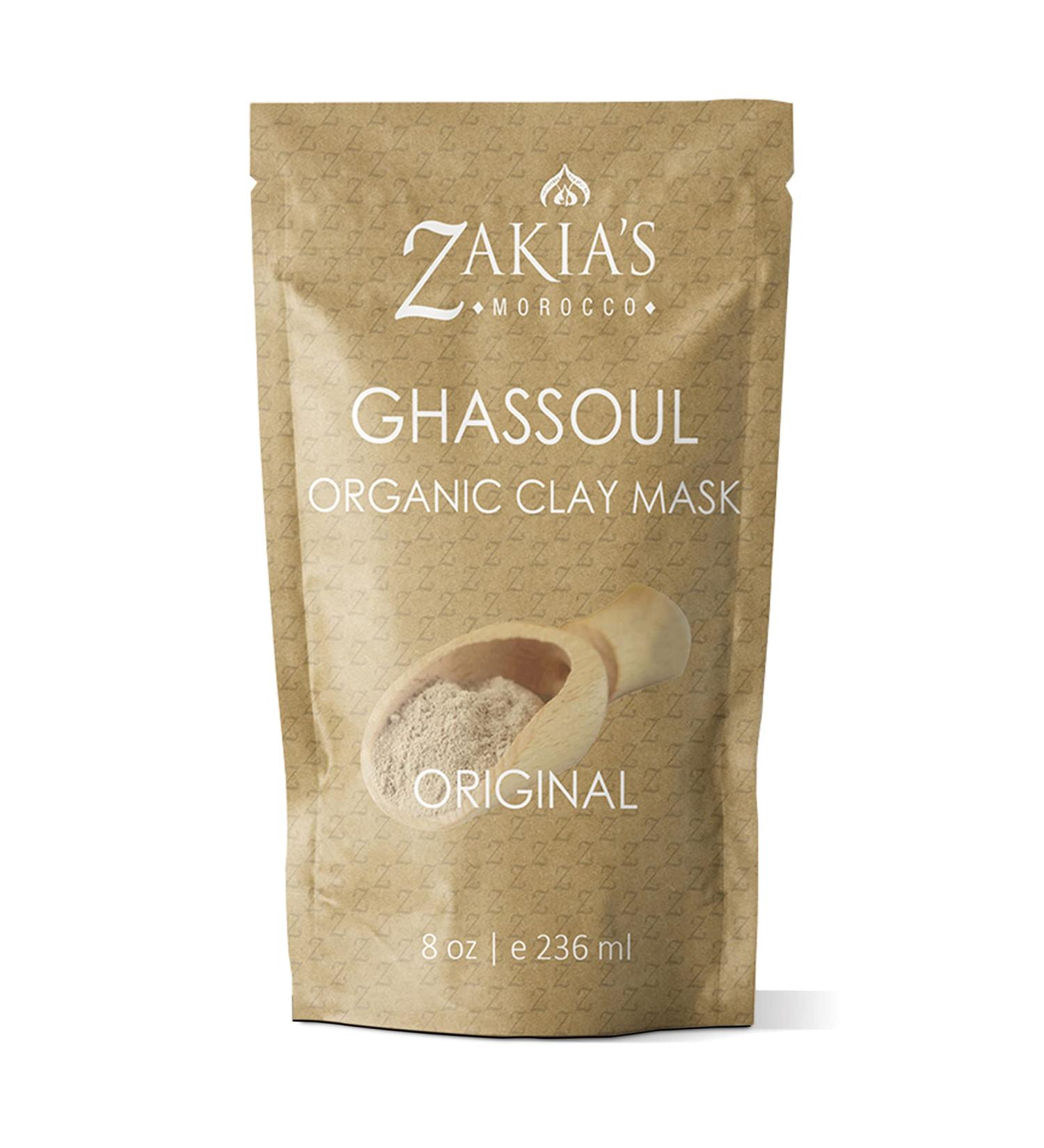 Moroccan Ghassoul Clay Mask - Organic Anti-Aging Facial Treatment for Dry & Oily Skin Acne Eczema & Psoriasis - 8 Oz Unscented - Buy Online on GoSupps.com