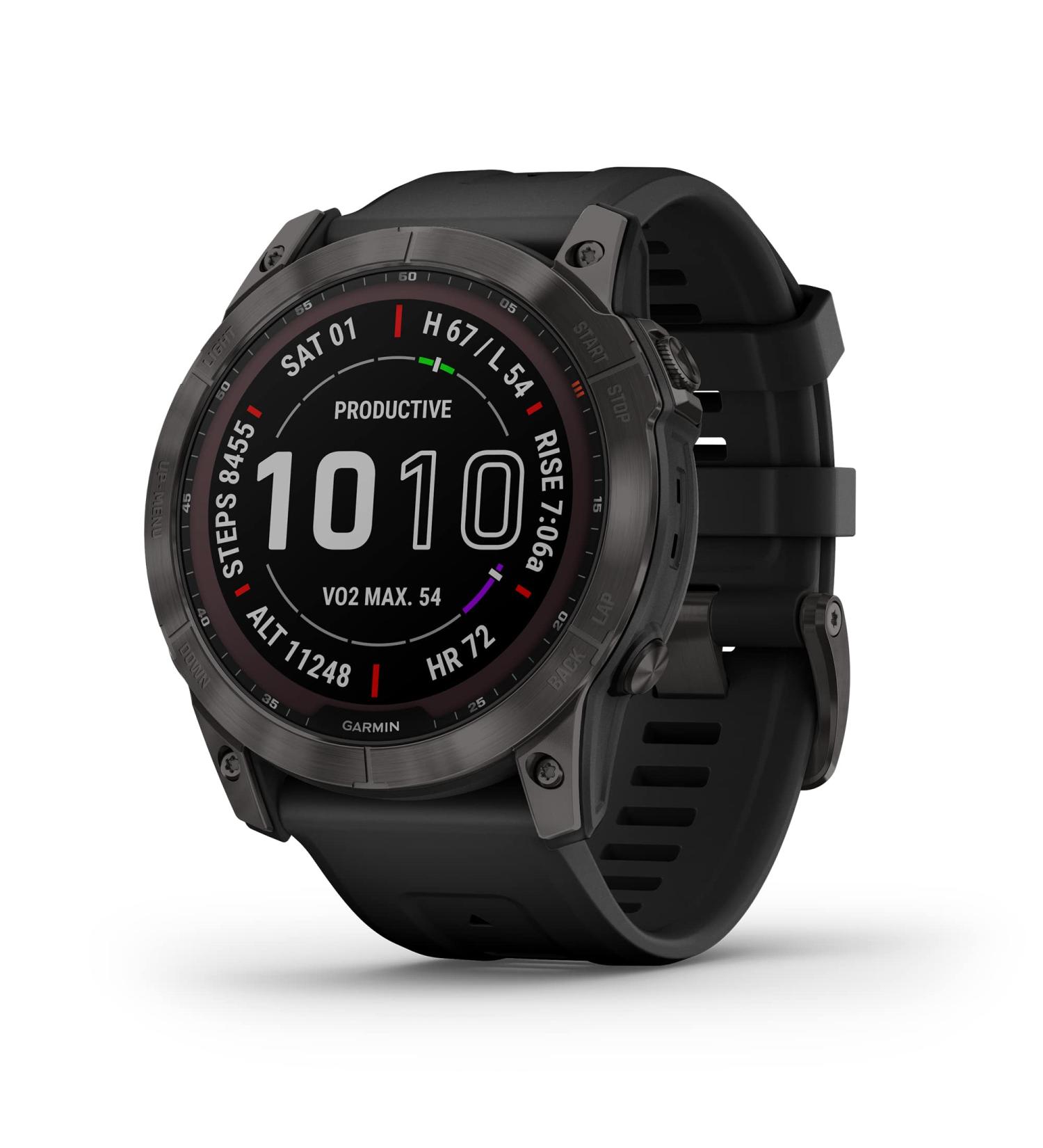 Garmin fenix 7X Sapphire Solar | Adventure Smartwatch with Solar Charging | GPS, Touchscreen & Wellness Features | Carbon Gray DLC Titanium - Buy Online on GoSupps.com