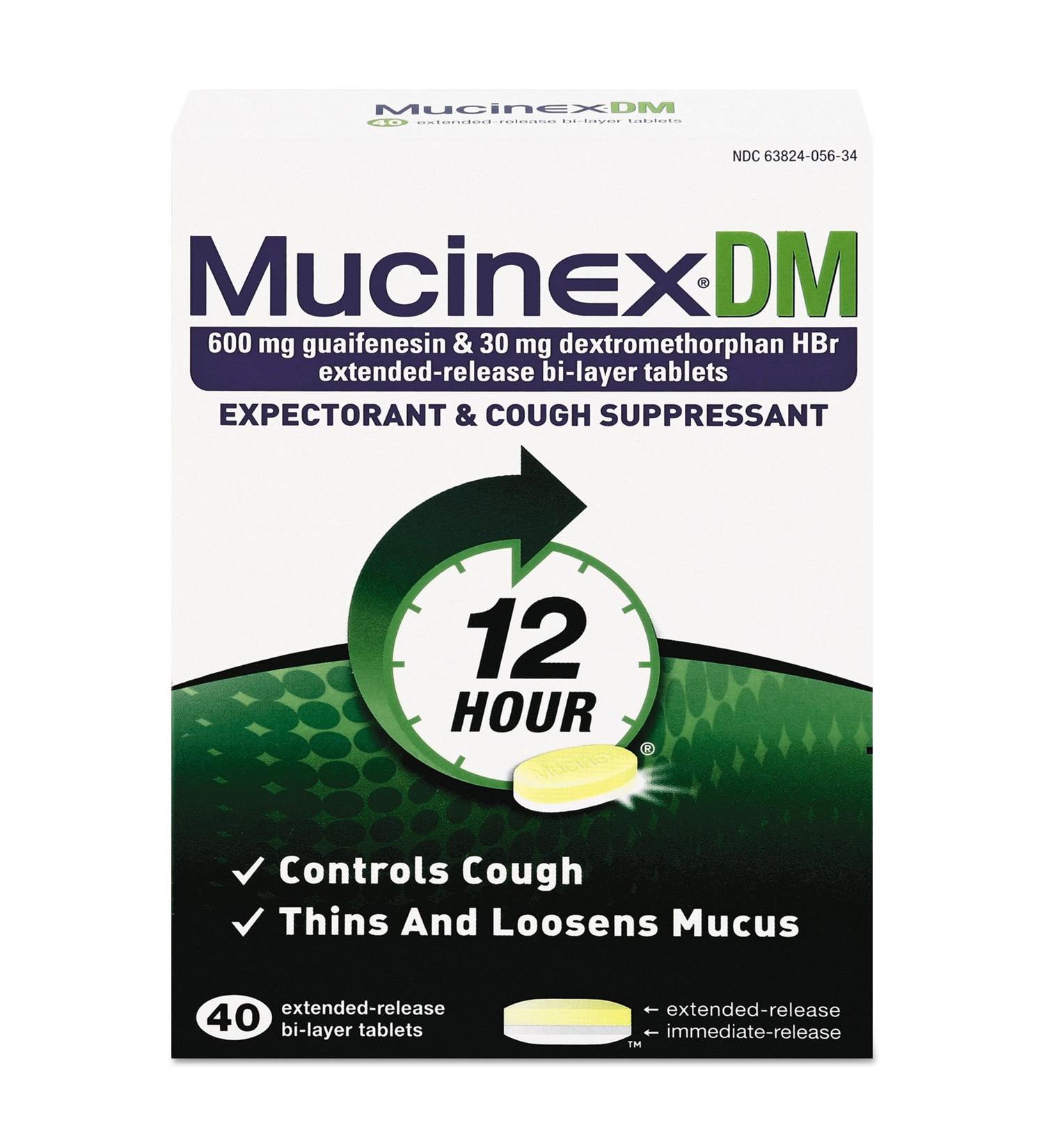 Mucinex DM 12-Hour Expectorant and Cough Suppressant Tablets 40 ct