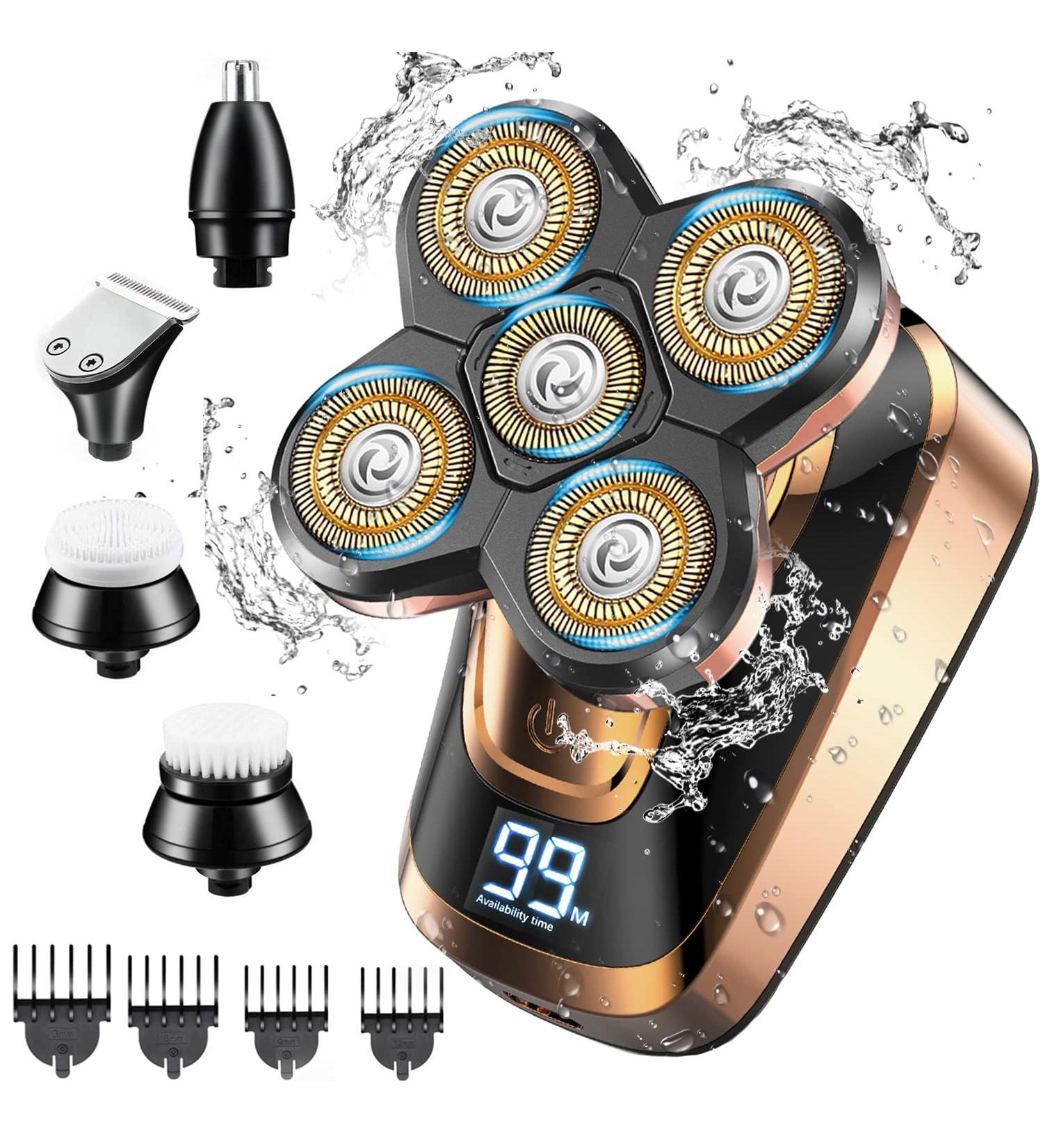 CHLANT Bald Head Shavers for Men - Cordless Waterproof 5 in 1 Electric Razor & Grooming Kit for Bald Heads - Buy Online on GoSupps.com