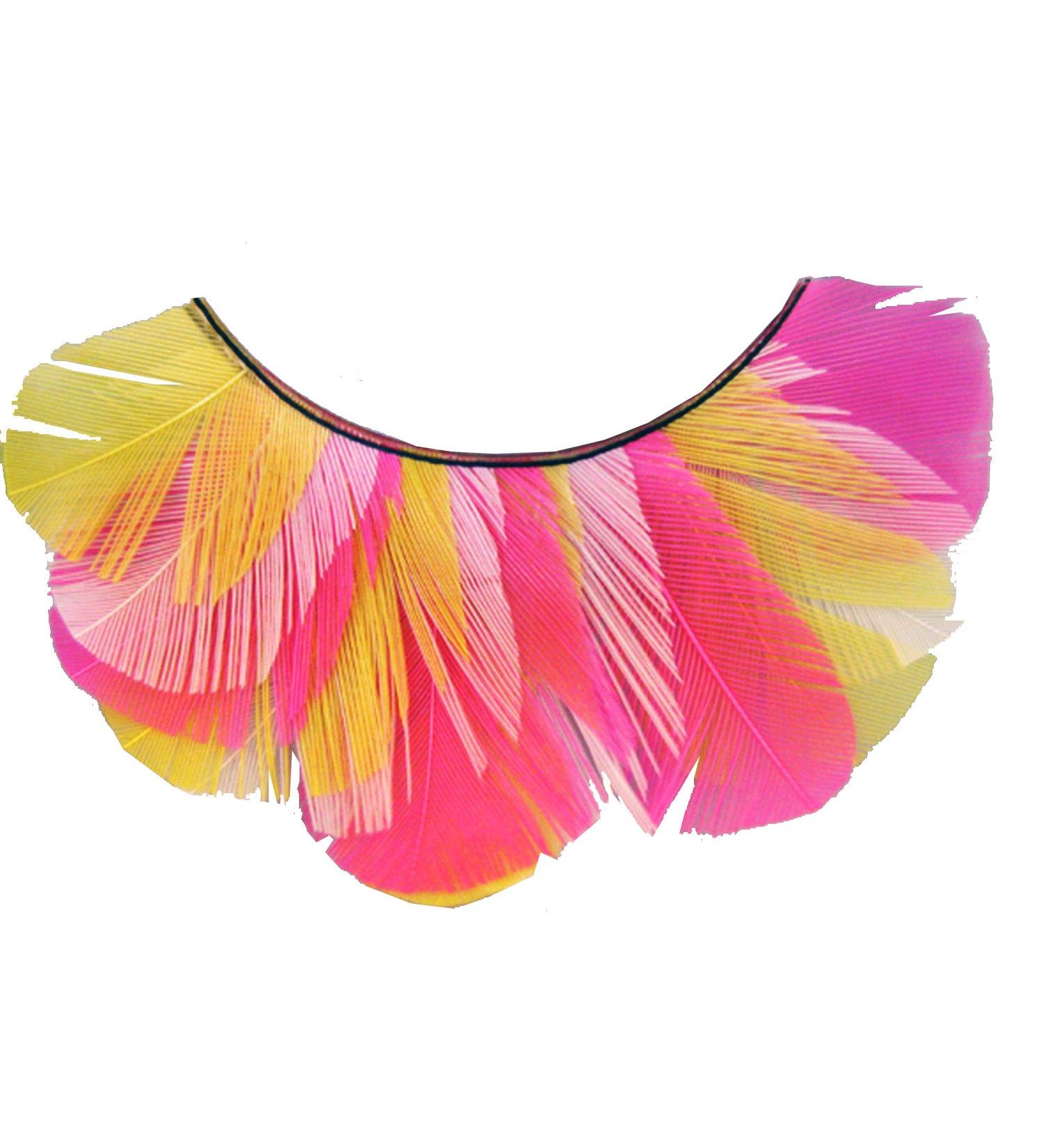 Eulenspiegel Yellow & Pink Feather Eyelashes with Glue - 1 Pack of 1 (1 ml) - Perfect for Creative Makeup - Buy Online on GoSupps.com