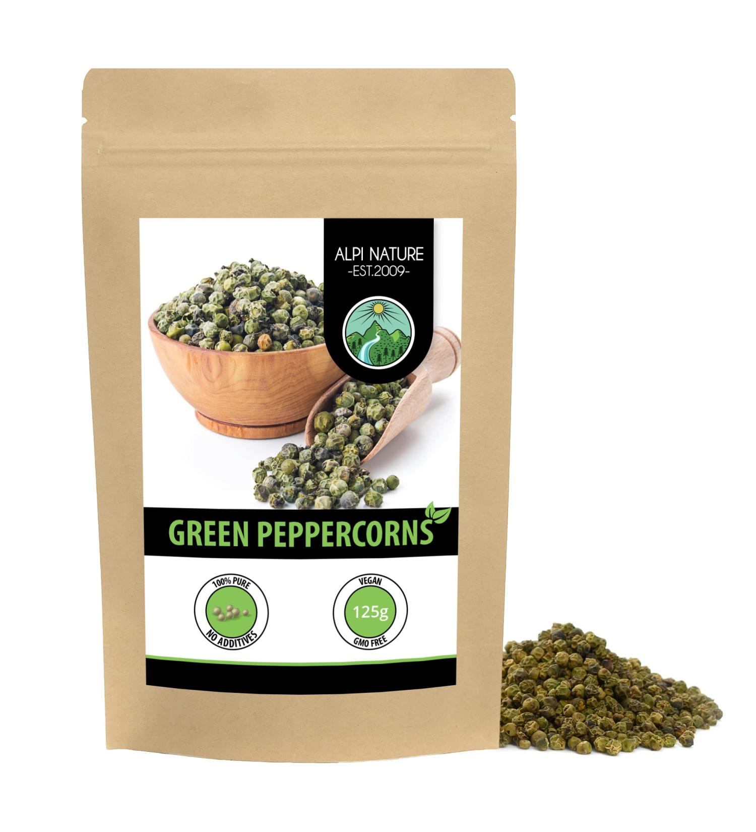 125g Green Peppercorns - Whole, 100% Natural & Vegan | 4.4oz - Buy Online on GoSupps.com