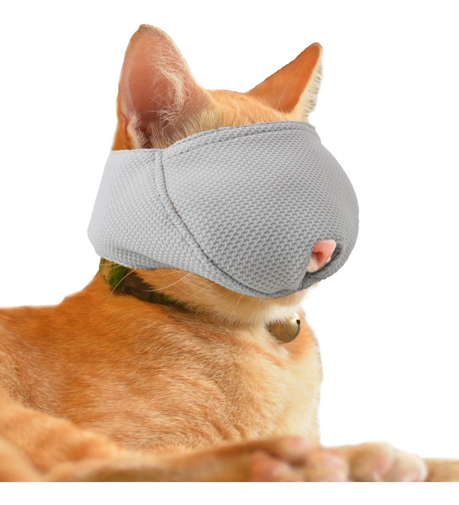 OHCOZZY Cat Muzzle - Breathable Mesh for Cats Size S Gray | Prevent Biting & Chewing - Cat Care Essential - Buy Online on GoSupps.com