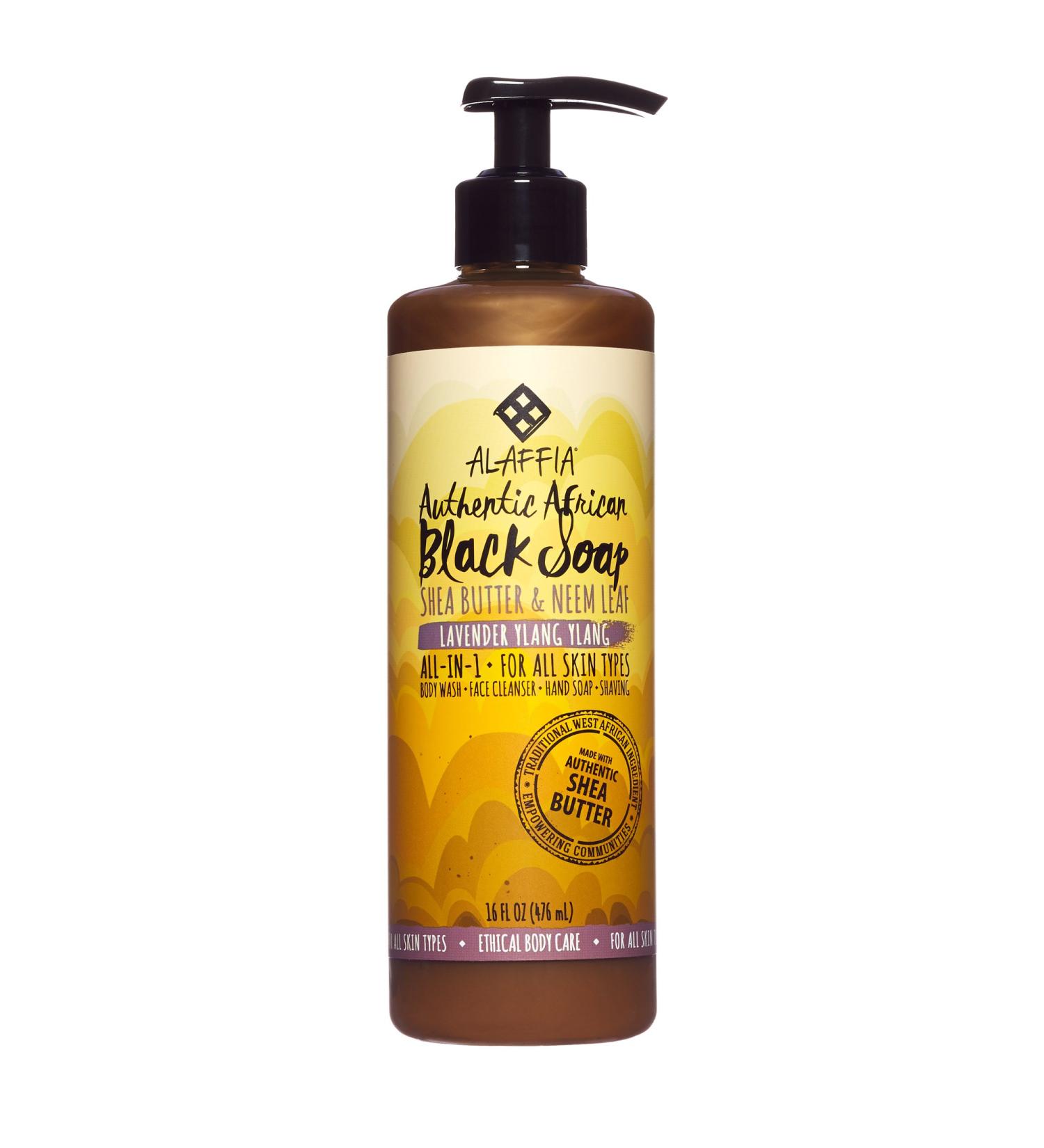 Alaffia African Black Soap with Lavender & Ylang Ylang - 16 fl oz - Buy Online on GoSupps.com