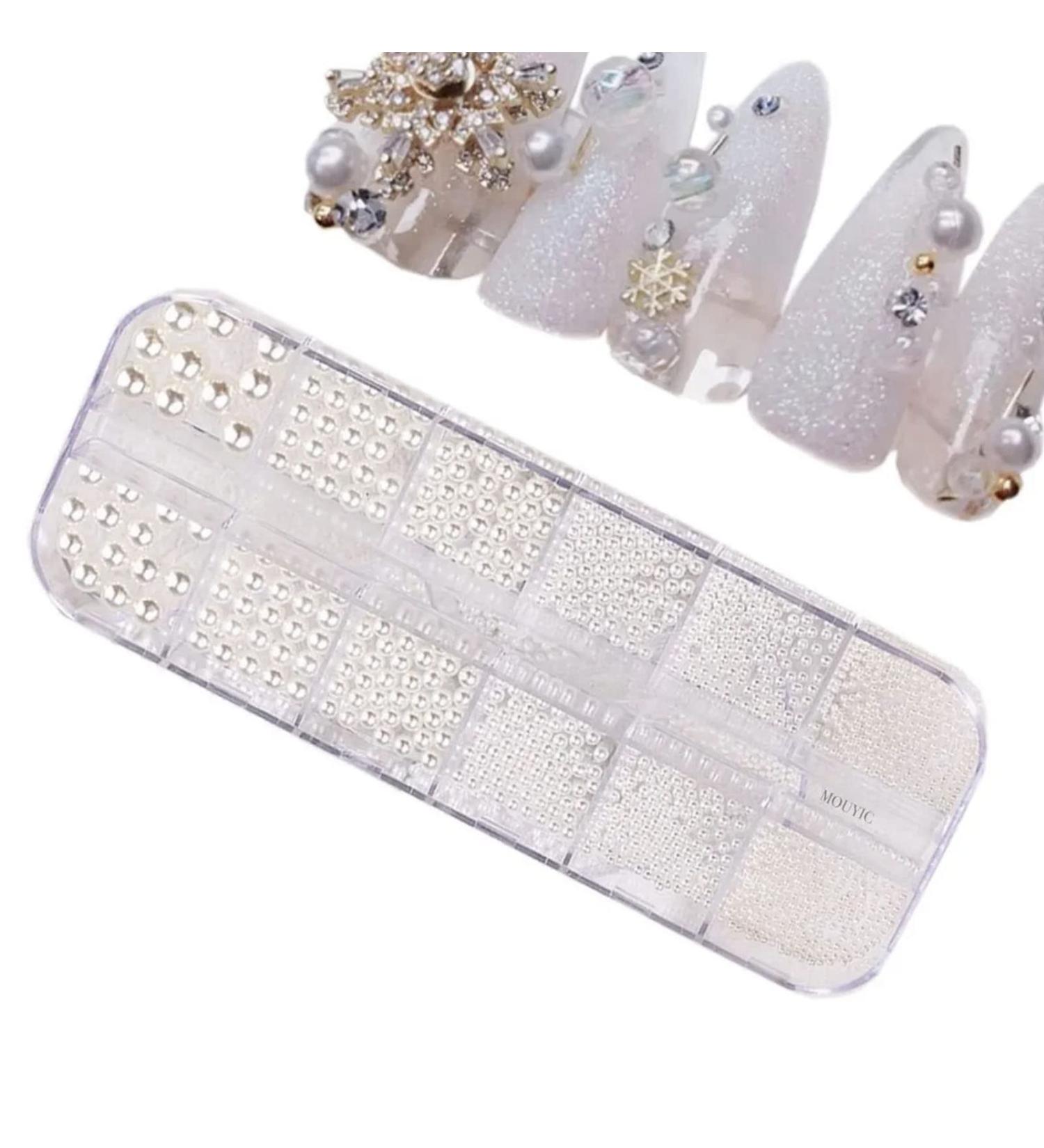 3D Cute Pearl Nail Charms Nail Glitter Charm Rhinestones Ornaments Nail Art Decorations Glitter Accessories for DIY Craft Nail Art Design Manicure Decor - Buy Online on GoSupps.com