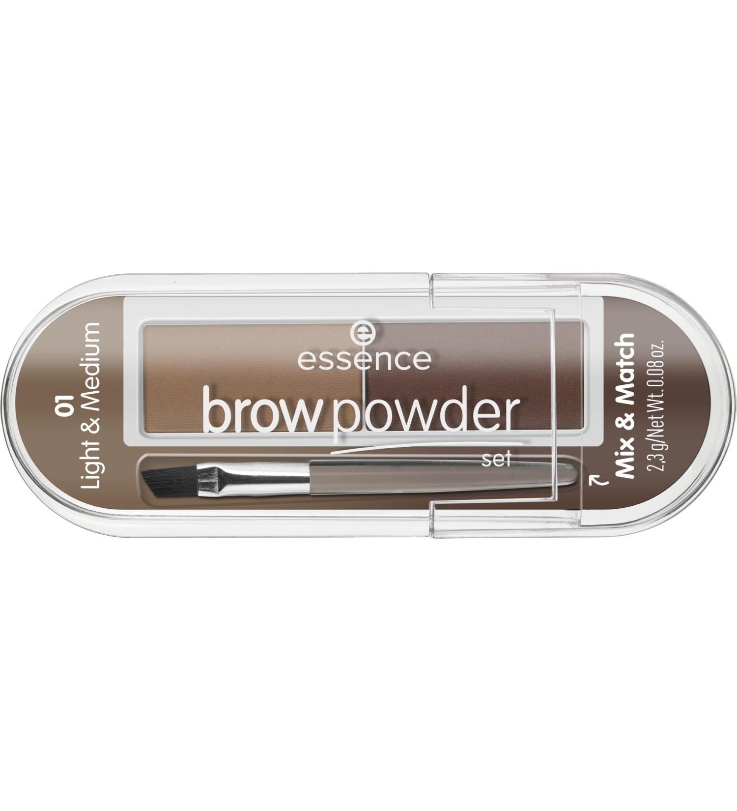 Essence Cosmetics Brow Powder Set - Vegan Matte Multicolored Eyebrow Makeup (No. 01 Light Medium) - Defined Brows Microplastics Free 2.3g - Buy Online on GoSupps.com