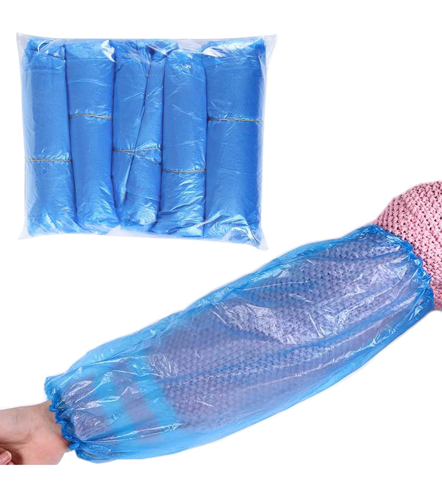 300 Disposable Waterproof Plastic Arm Sleeves - Blue Cleaning Oversleeves - Buy Online on GoSupps.com
