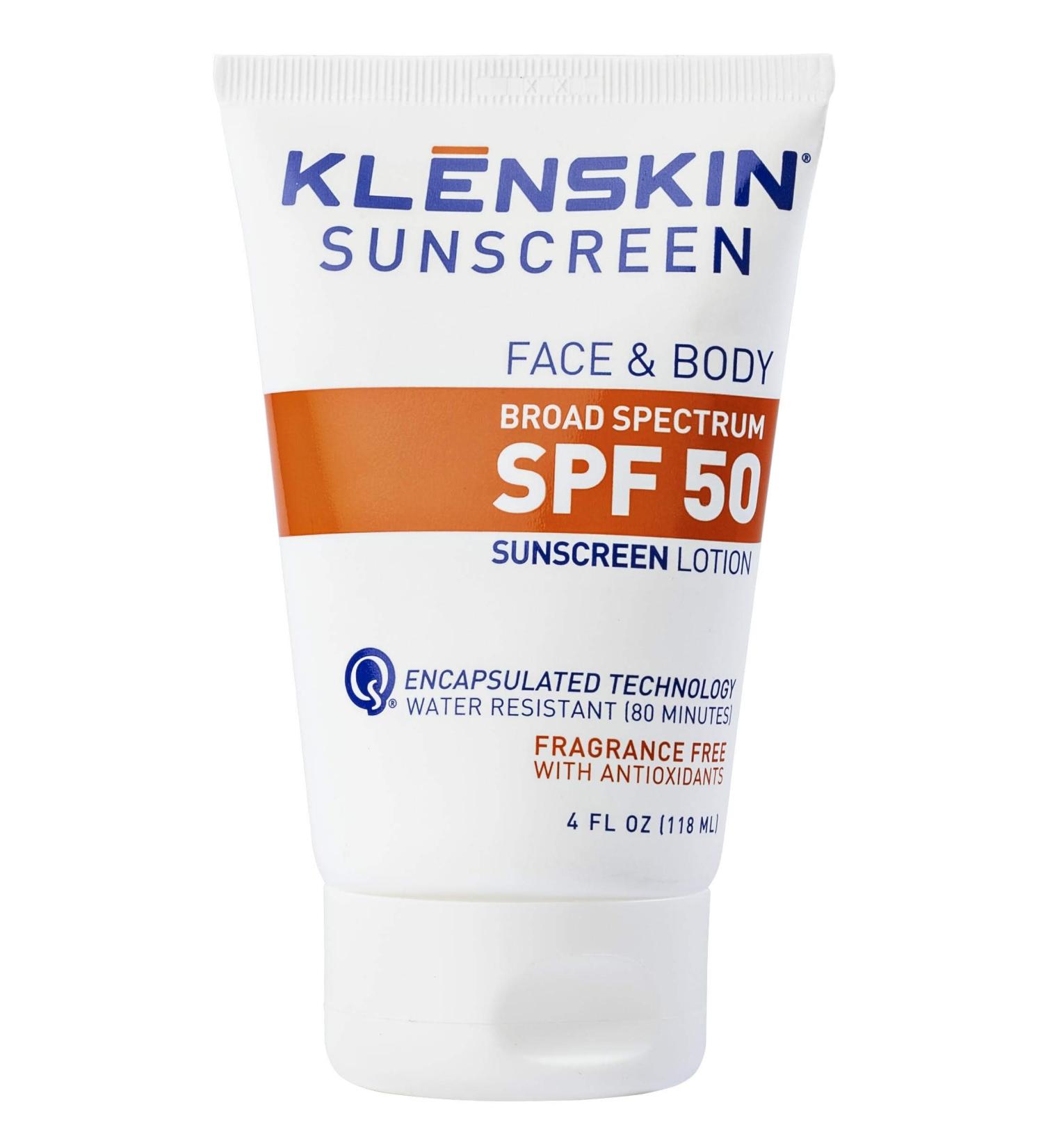Klenskin SPF 50 Vegan Sunscreen Face & Body Lotion 4oz - Broad Spectrum UV Protection for Adults & Kids - Buy Online on GoSupps.com