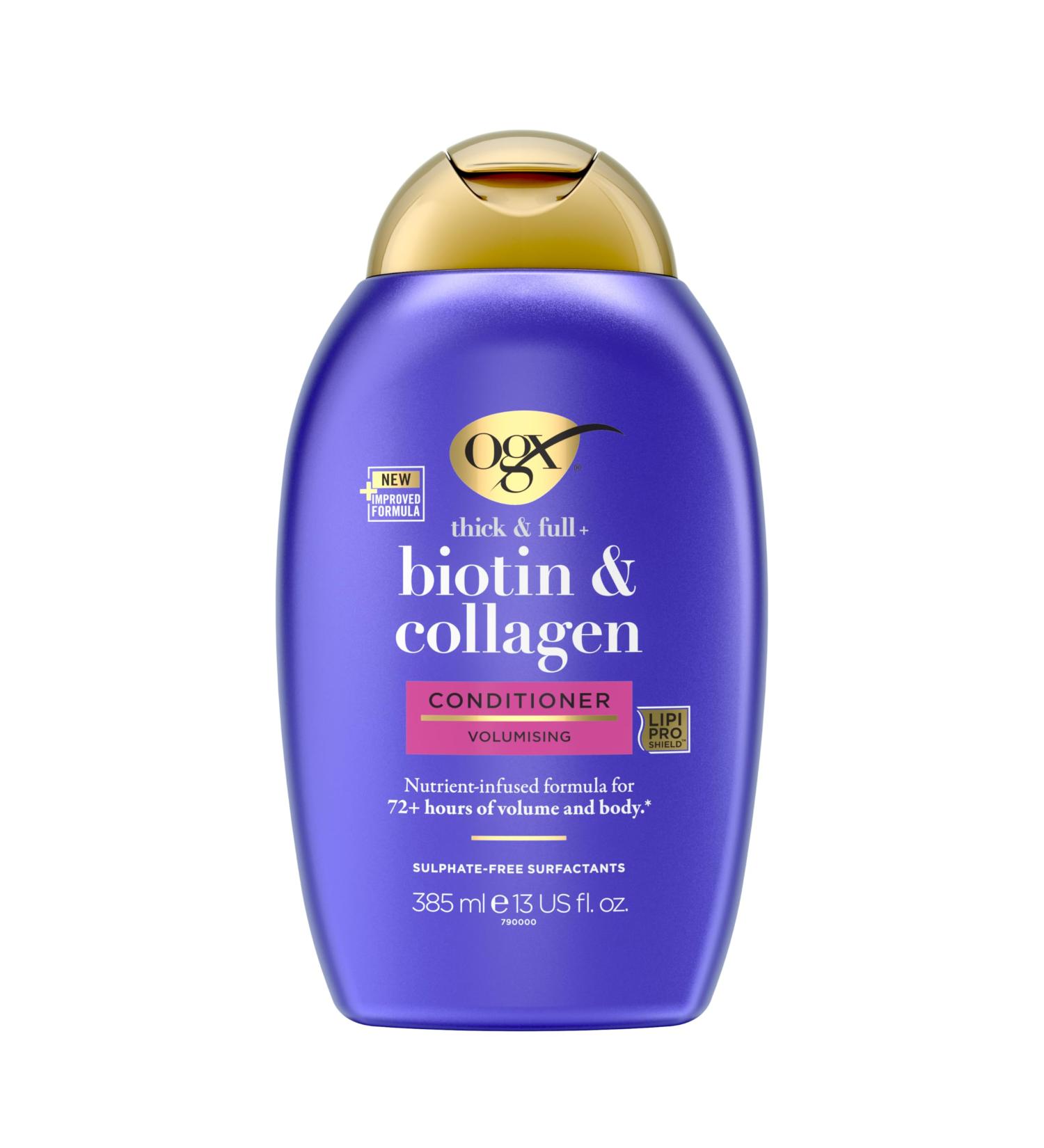 OGX OGX Biotin and Collagen Conditioner (385 ml) Rich Conditioner for 72 Hours Volume and Volume + Biotin and Collagen Volume Hair Care for Fine and Fine Hair Including