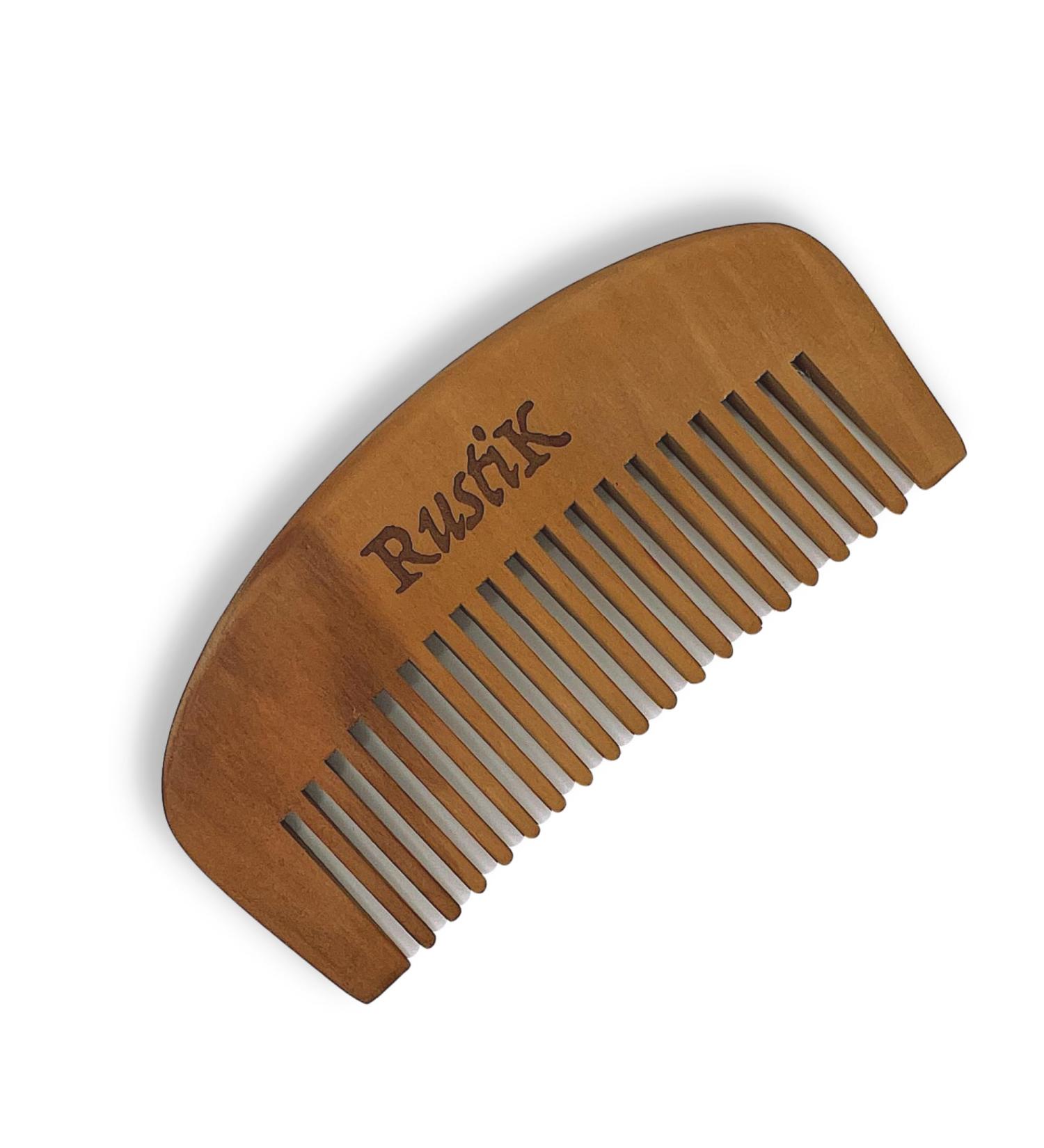 RustiK Chunky Peach Wood Wide Tooth Comb - Anti Static Detangling Scalp Massaging Comb for Men and Women - Buy Online on GoSupps.com