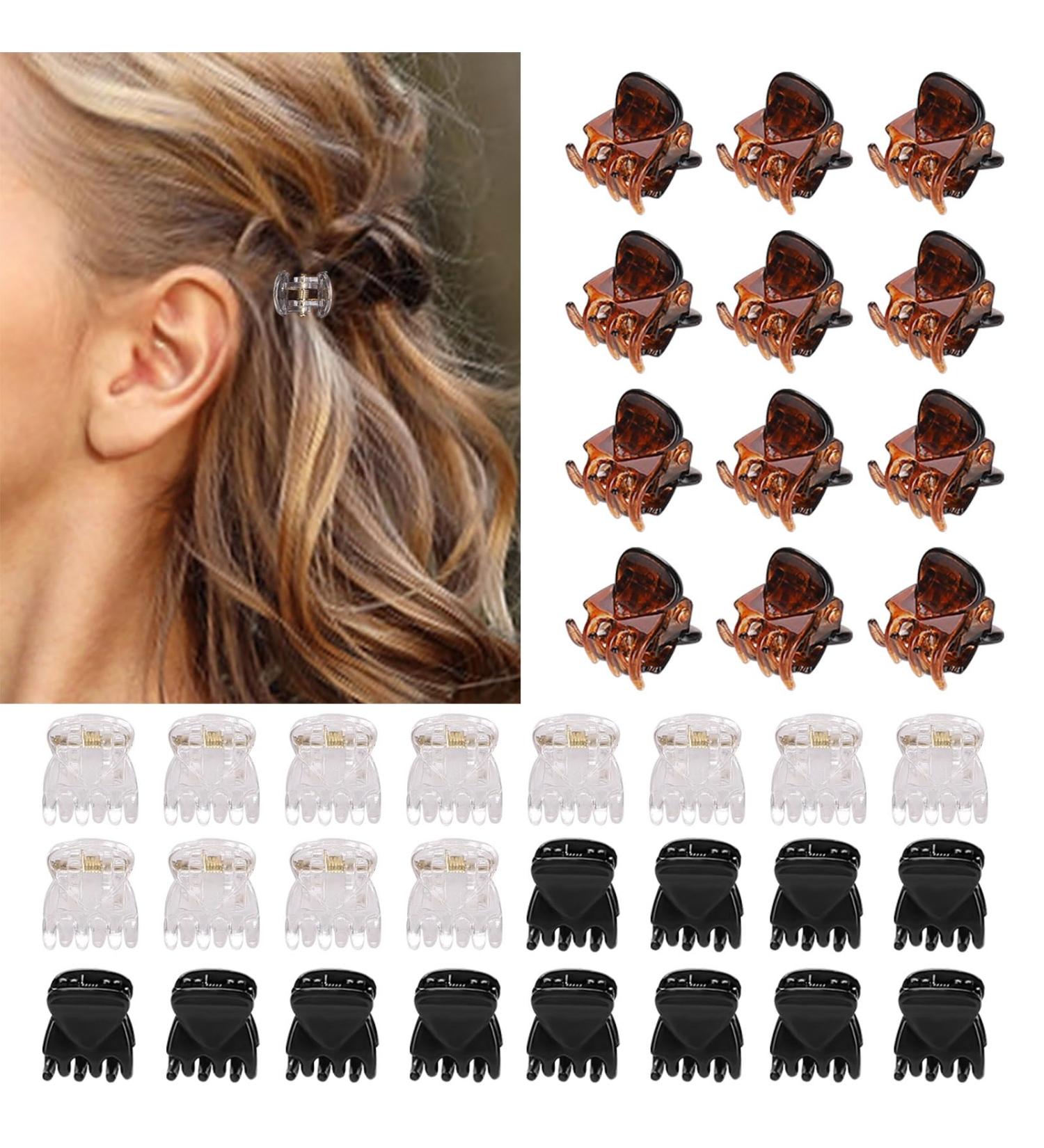 Semjikoy 36 Pcs Mini Hair Clips - Small Jaw Clips for Adults and Children - Ideal for Hairstyle Design - 3 Colours Mix - Buy Online on GoSupps.com