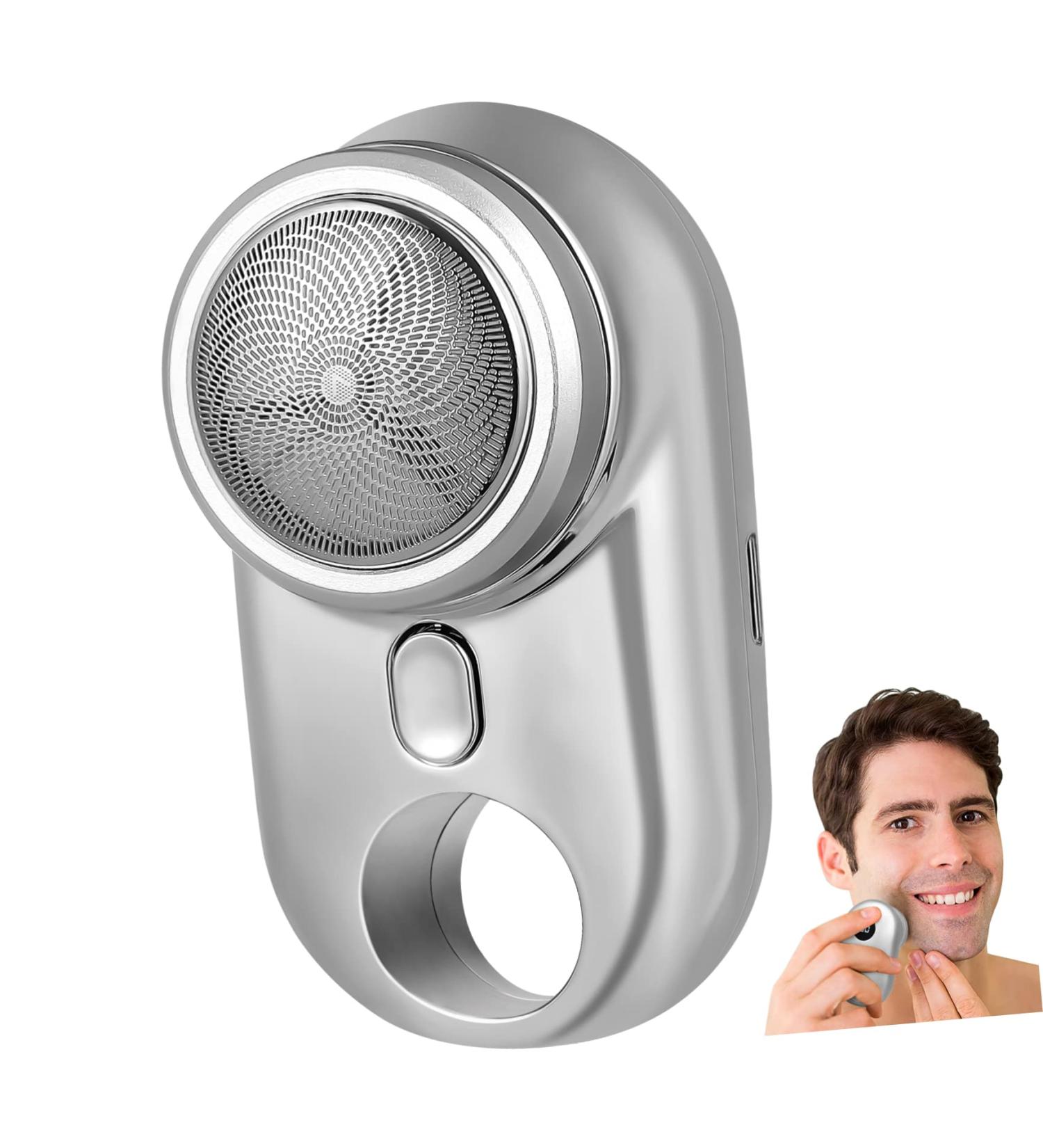 Portable Electric Shaver for Men - Mini Razor & Travel Shaver - Compact Silver Design - Buy Online on GoSupps.com