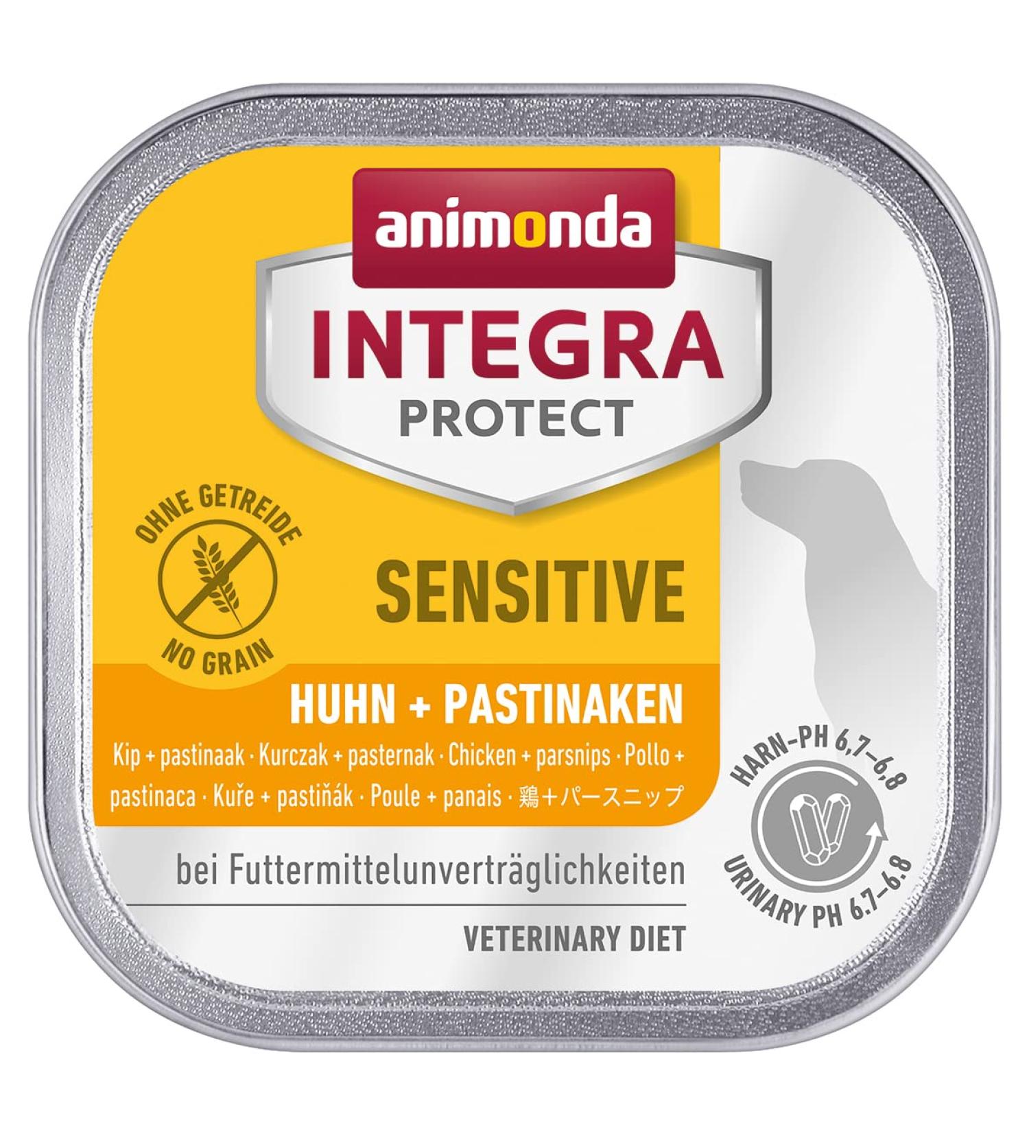 Animonda Integra Protect Sensitive Dog Diet Dog food wet food for feed allergy chicken + paramedic 11 x 150 g chicken + parsnip 150 g (11 Pack)