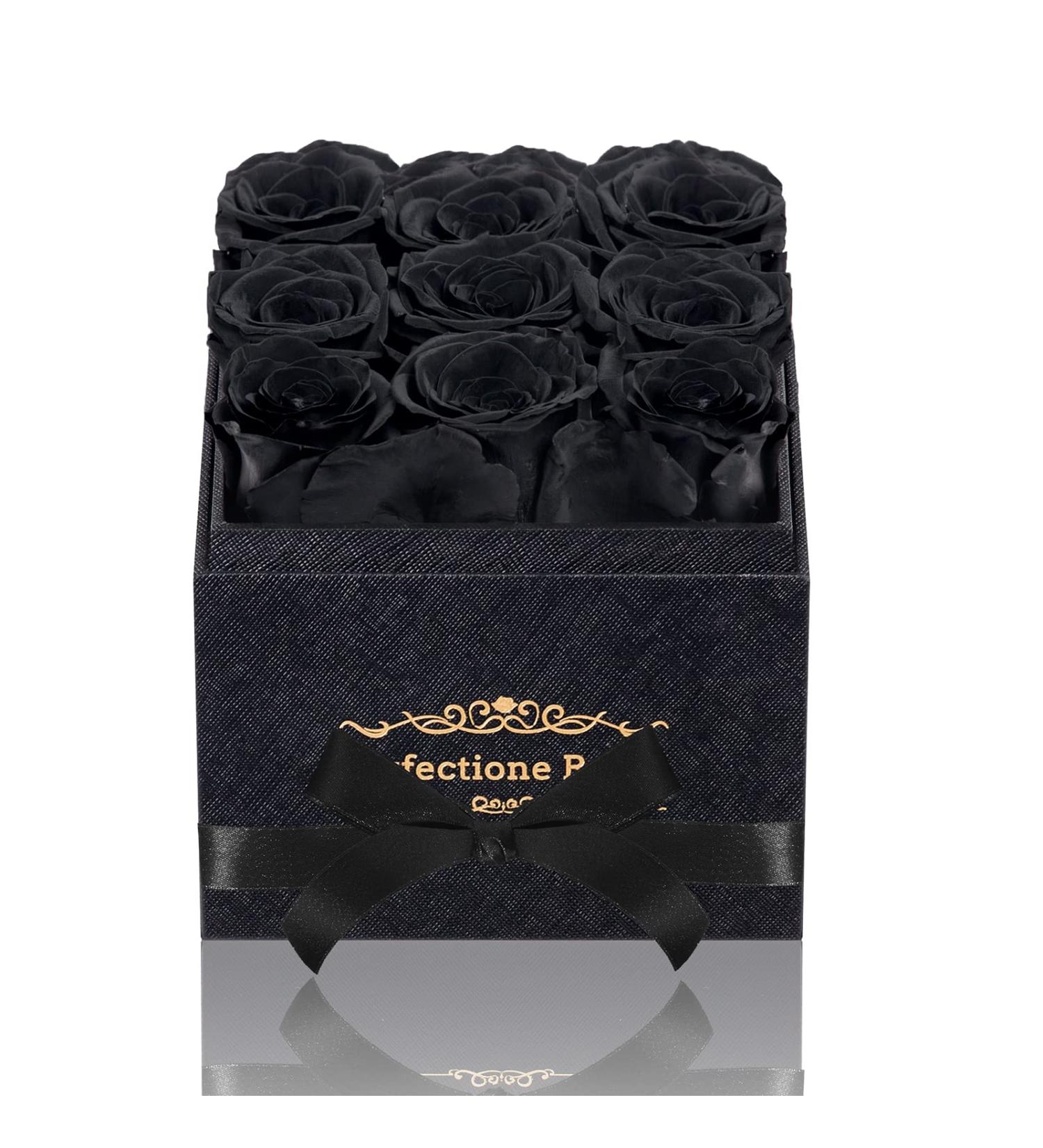 Perfectione Roses - Long-lasting Black Real Roses in a Box for Her | Birthday, Anniversary, Mother's Day Gift - Buy Online on GoSupps.com