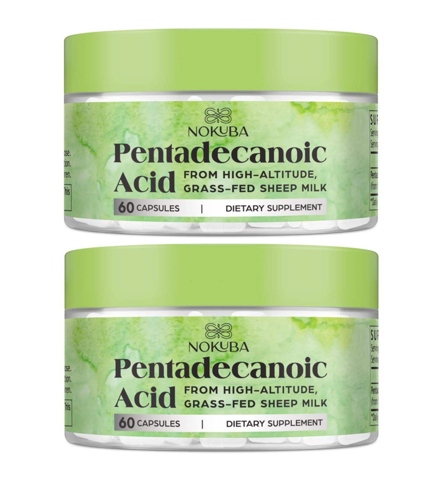 Nokuba Pentadecanoic Acid C15:0 Supplements 300mg High-Altitude Sheep Milk Sourced | 120 Capsules - Buy Online on GoSupps.com