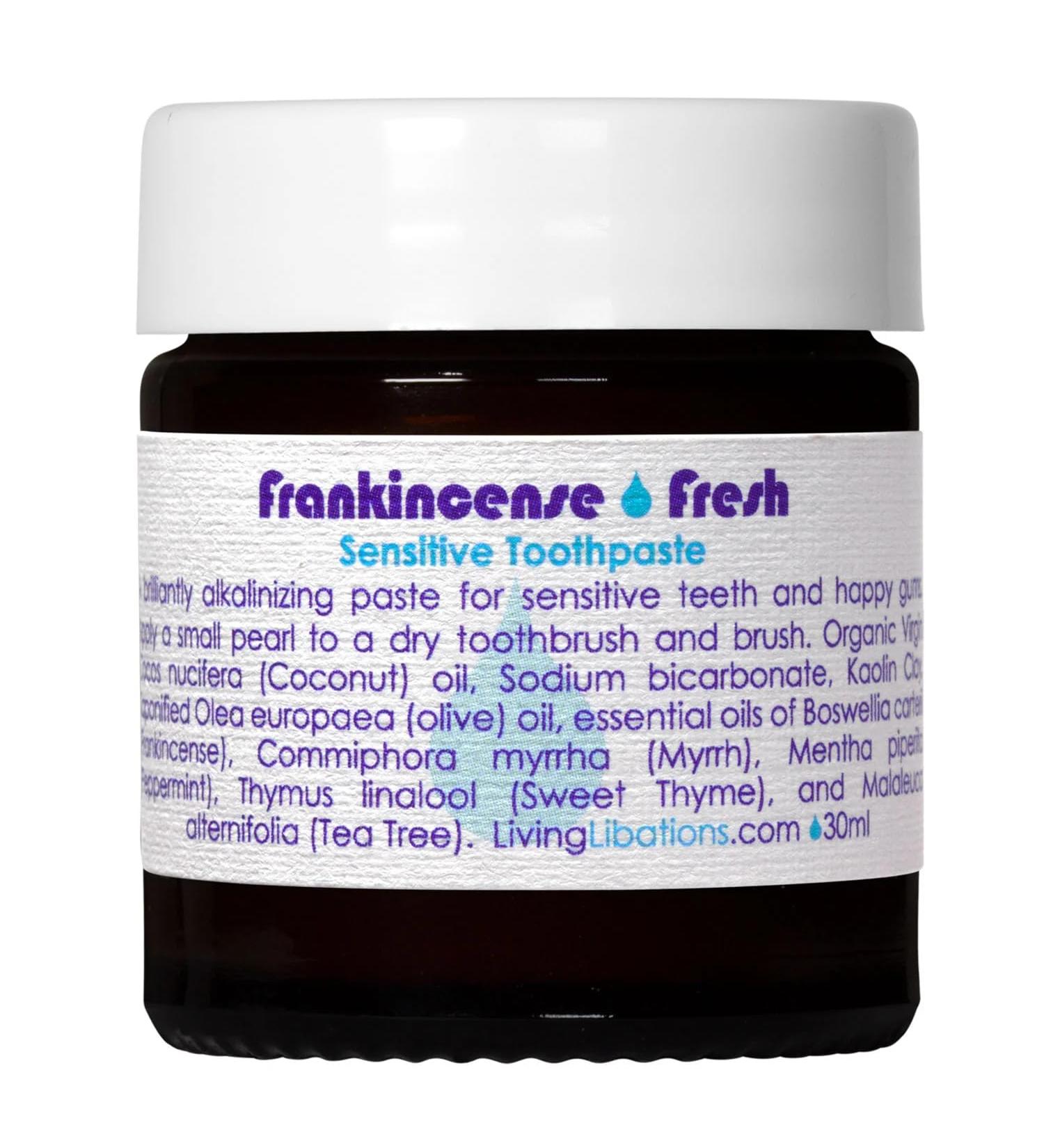 Living Libations - Organic Frankincense Fresh Sensitive Toothpaste | Natural, Wildcrafted Clean Beauty (1 oz | 30 mL) 1 Ounce (Pack of 1)