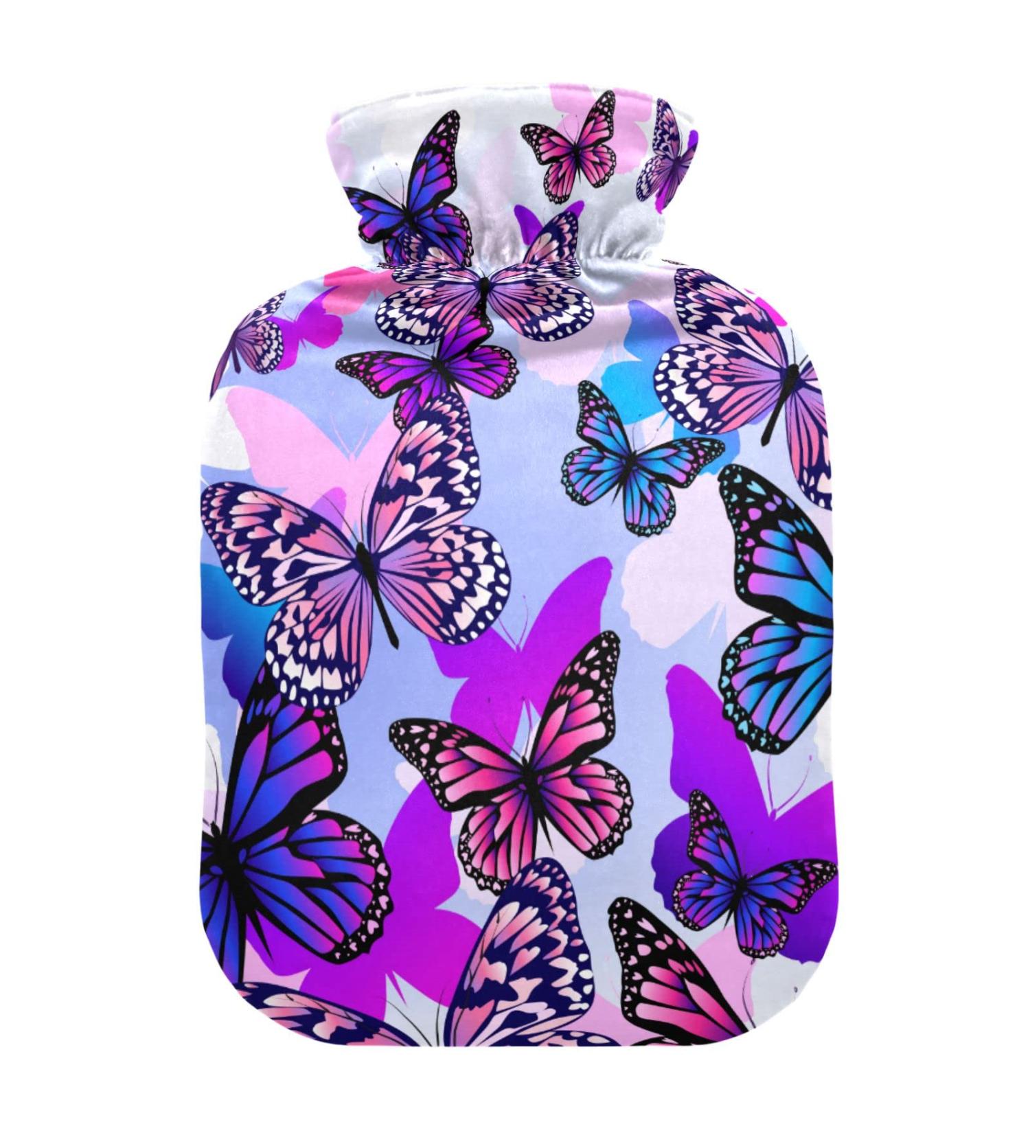 2L Heat Bottle - Stylish Purple Butterfly Design for Pain Relief | Perfect for Neck Shoulder Cramps & Warm Therapy | Durable Handwarmer Bag - Buy Online on GoSupps.com