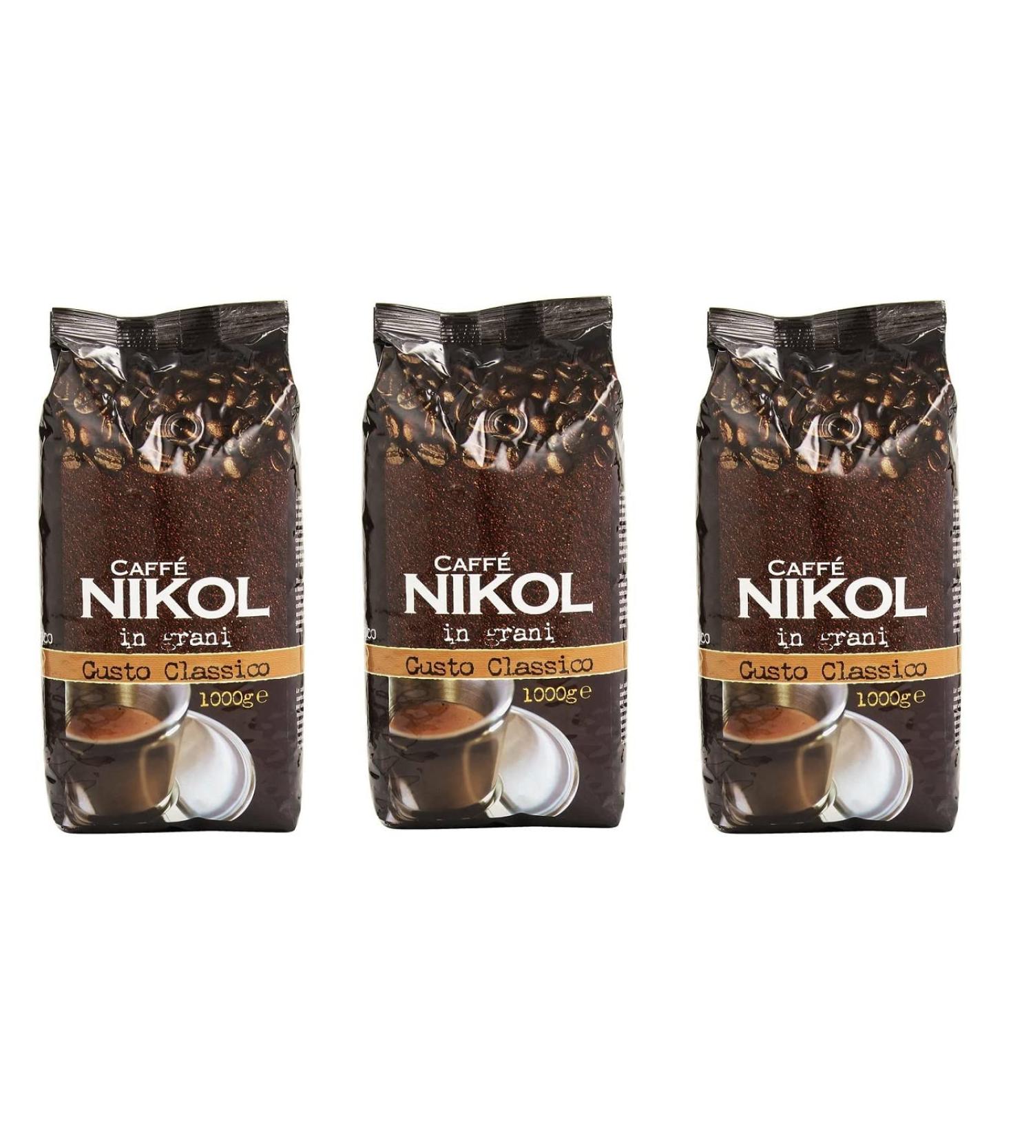 3 x Nikol Caff in grani mix of roasted coffee beans coffee 1 kg