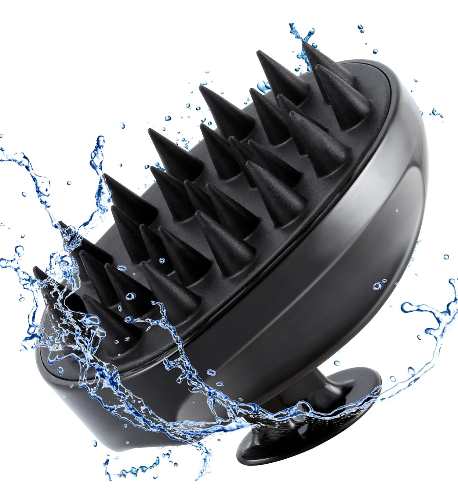 Scalp Massager Shampoo Brush - Hair Scalp Scrubber for Stress Relief and Hair Growth - Shower Hair Brush for Women, Men, Kids - Black - Buy Online on GoSupps.com