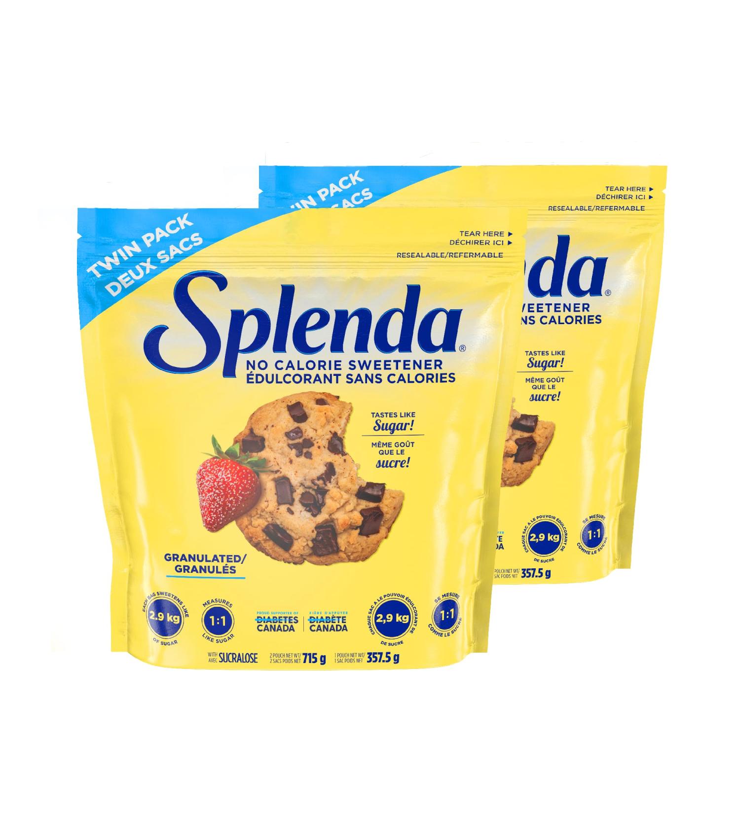SPLENDA No Calorie Sweetener Granulated Twin Pack 25.22 Ounce (Each Pouch: 12.61 oz) Sugar Free Sweetener & Sugar Substitute - Buy Online on GoSupps.com
