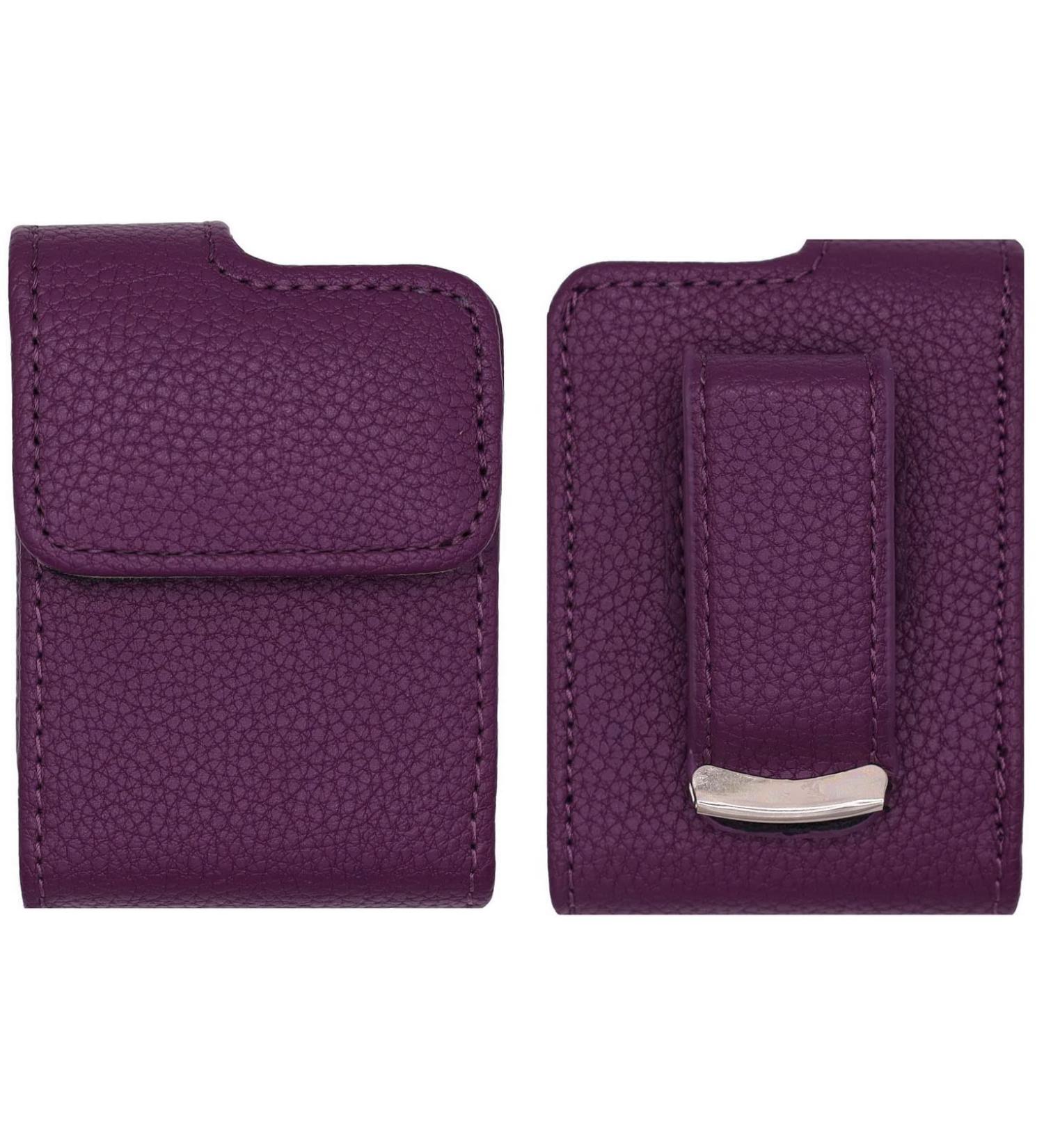 usastar-SNK 2nd Gen Premium Pouch case with Belt Clip for Tandem Diabetes Care Insulin Pump (T:Flex Pump/T:Slim G4 Pump/T:Slim X2 Pump) (Purple/Vertical/1)