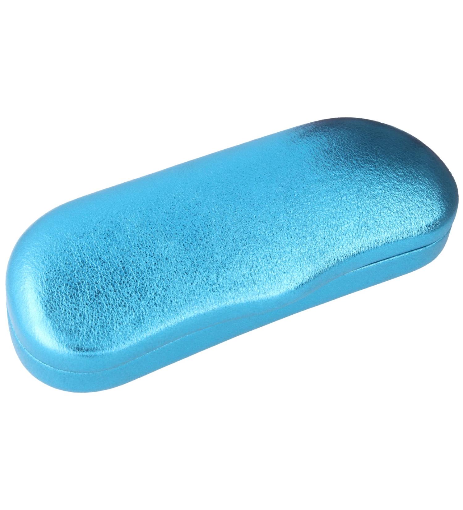 SHOWGIRL Stylish Hard Case with Eye Catching Faux Leather Cover Shiny Metal Look Turquoise